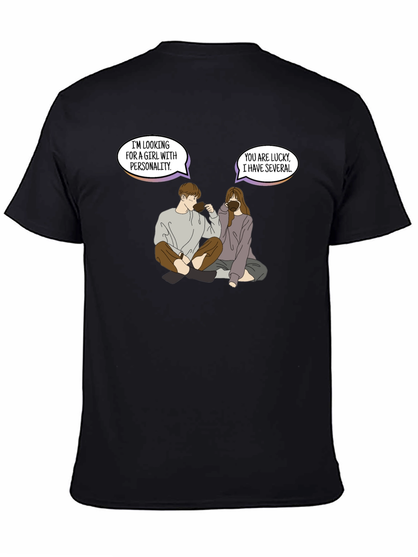 Black Personality Pun Graphic Tee - Unique & Comfy view 4