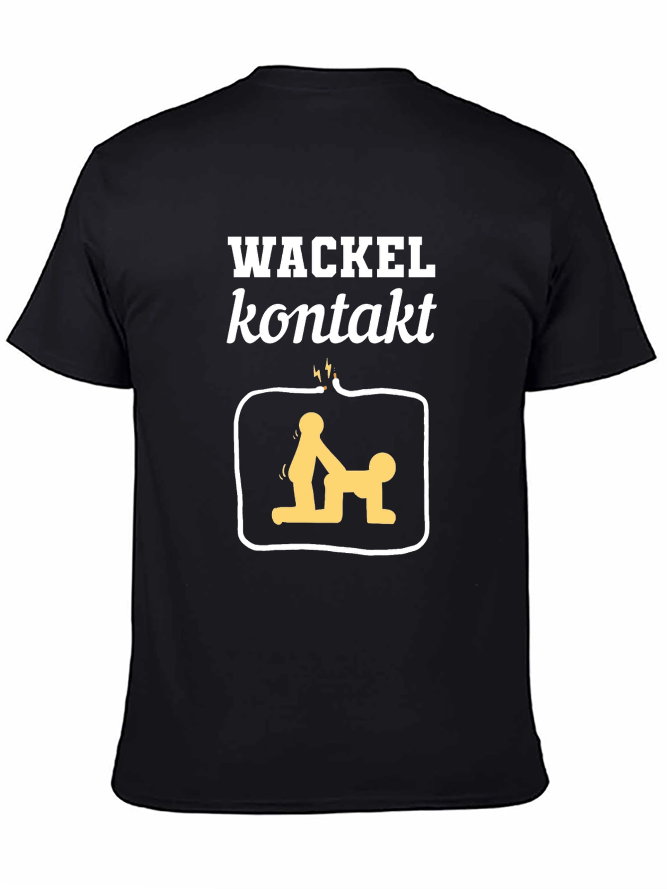 Black Wackel Kontakt T-Shirt - Graphic Tee Novelty view 4