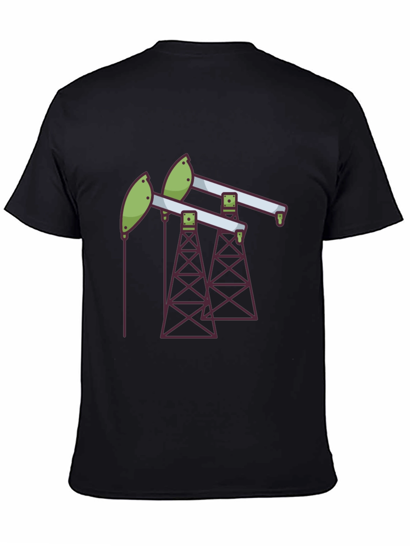 Black Black Oil Rig T-Shirt - Modern Graphic Tee view 4