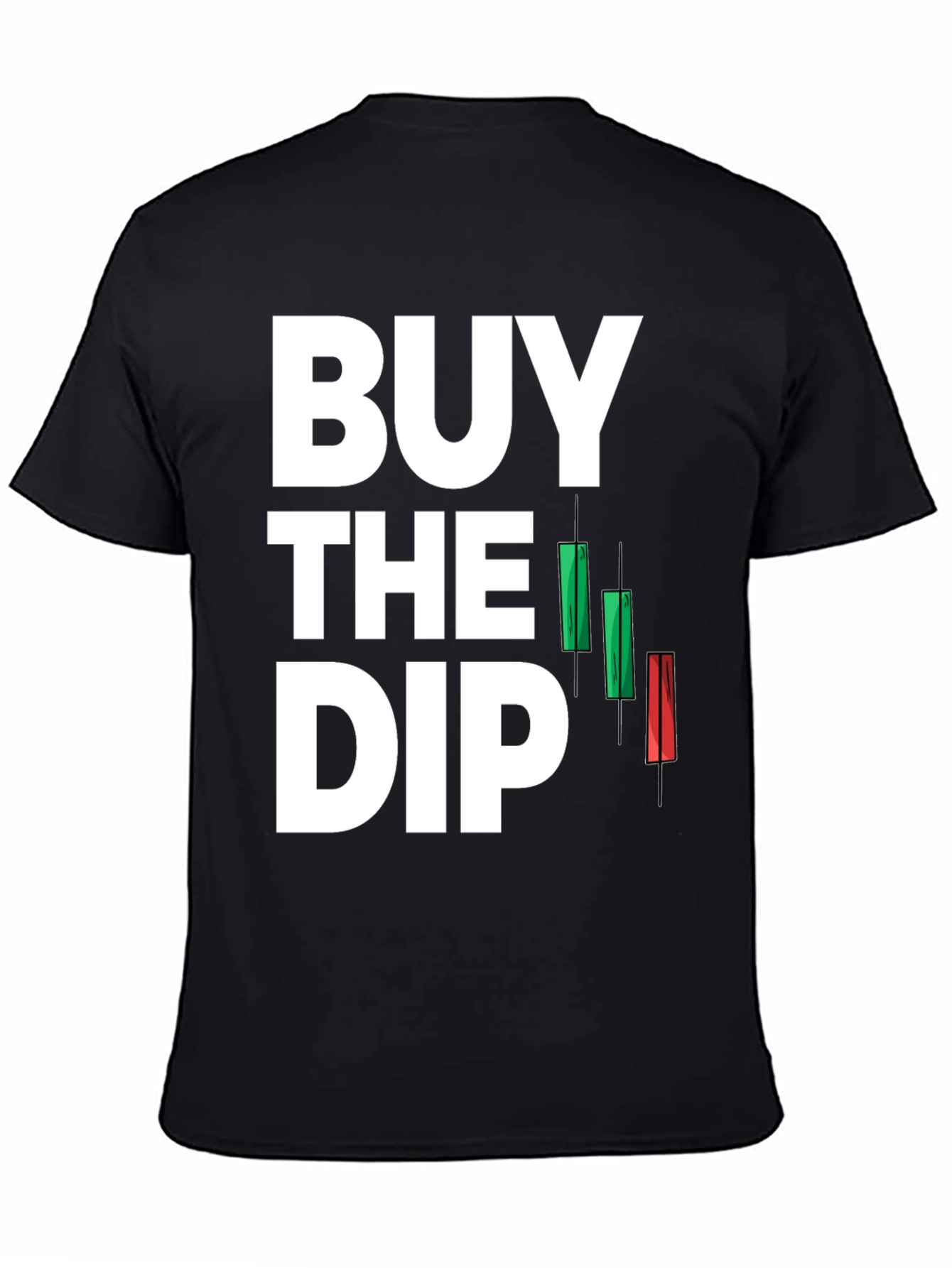Black Buy the Dip T-Shirt - Stock Market Investor Tee view 4