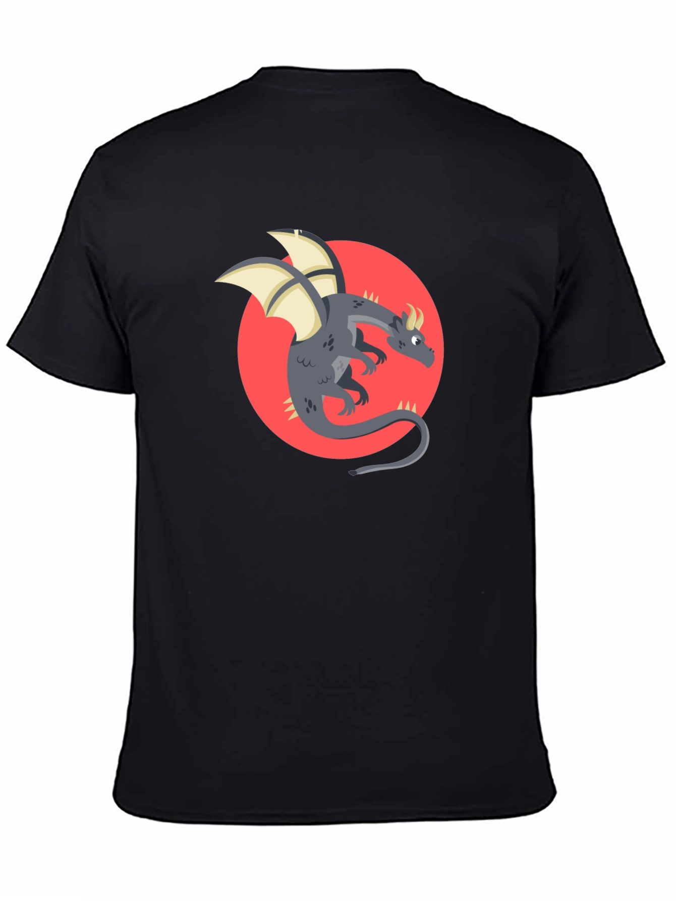 Black Dragon Graphic Black T-Shirt - Fantasy Style view 4