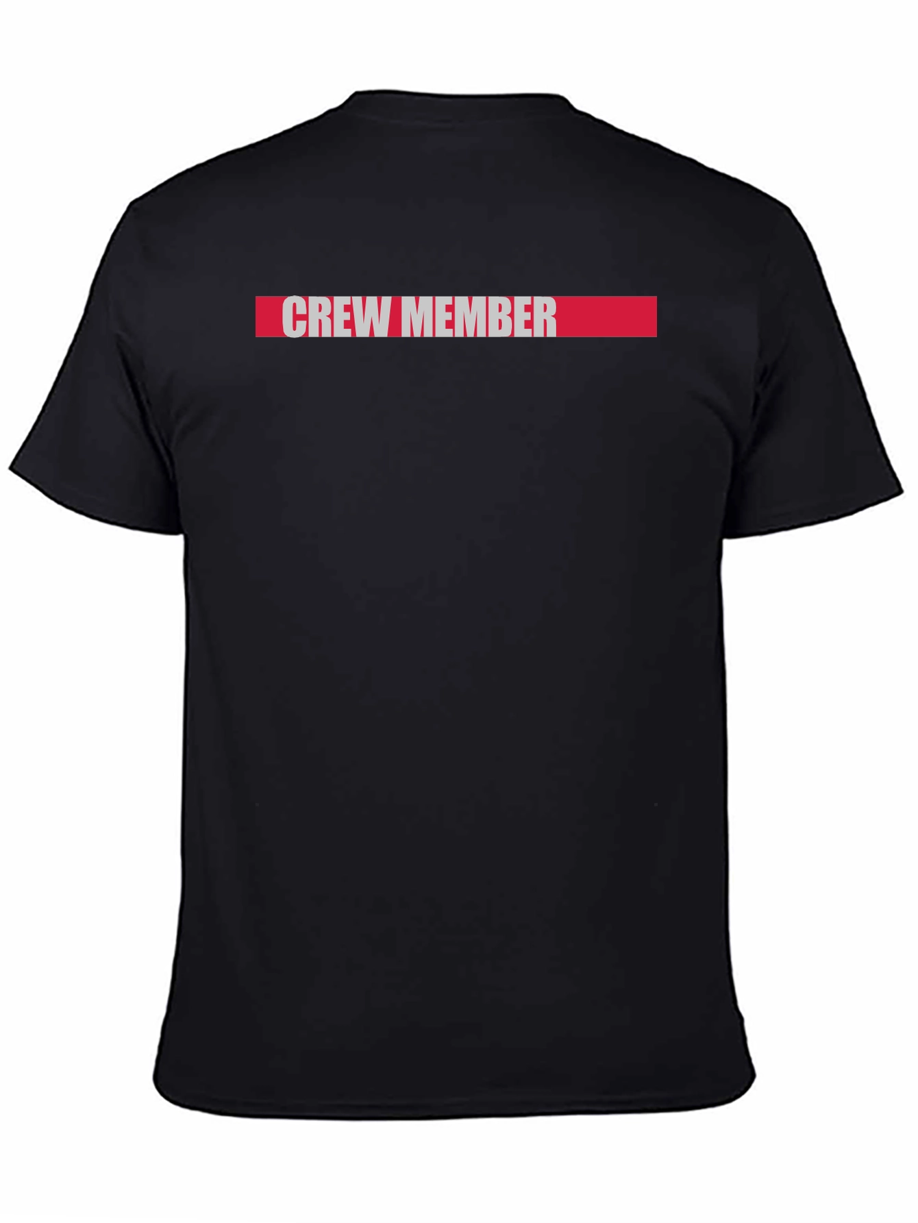 Black Crew Member Graphic Tee - Black Cotton Casual T-Shirt view 4