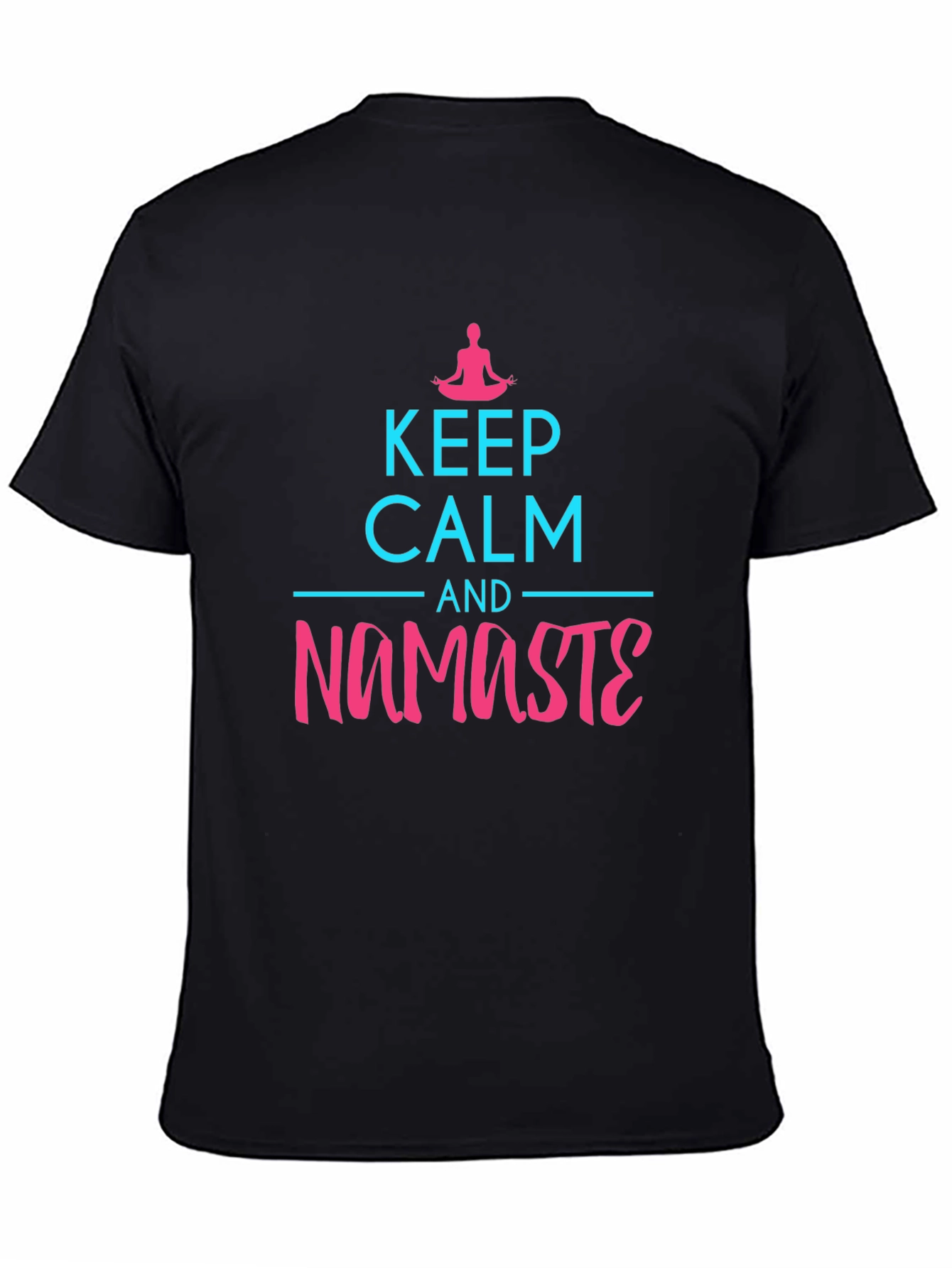 Black Keep Calm and Namaste Graphic Tee view 4