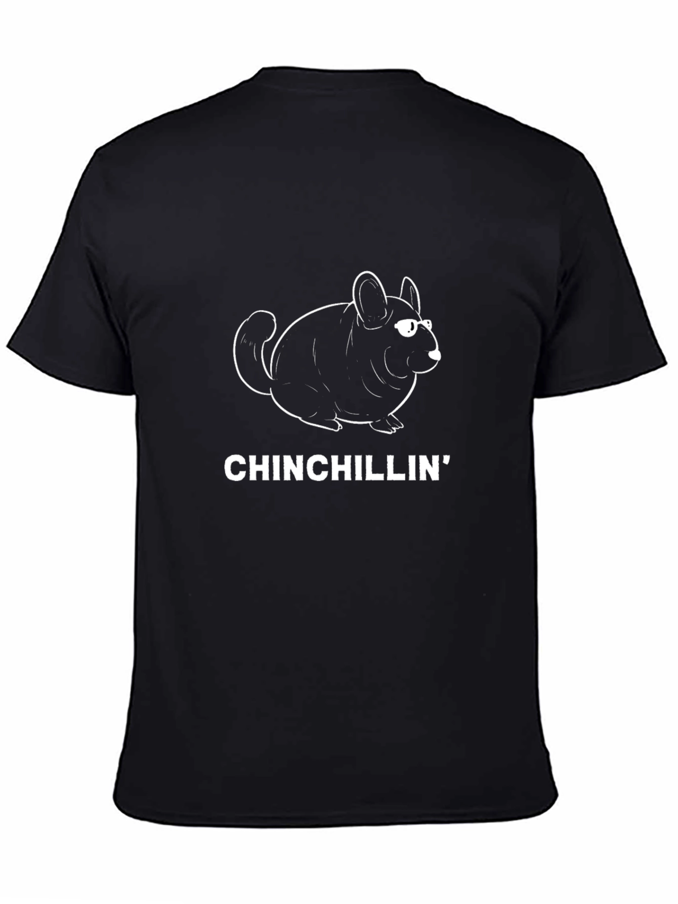 Black Chinchillin' Graphic T-Shirt - Black Casual Tee view 4
