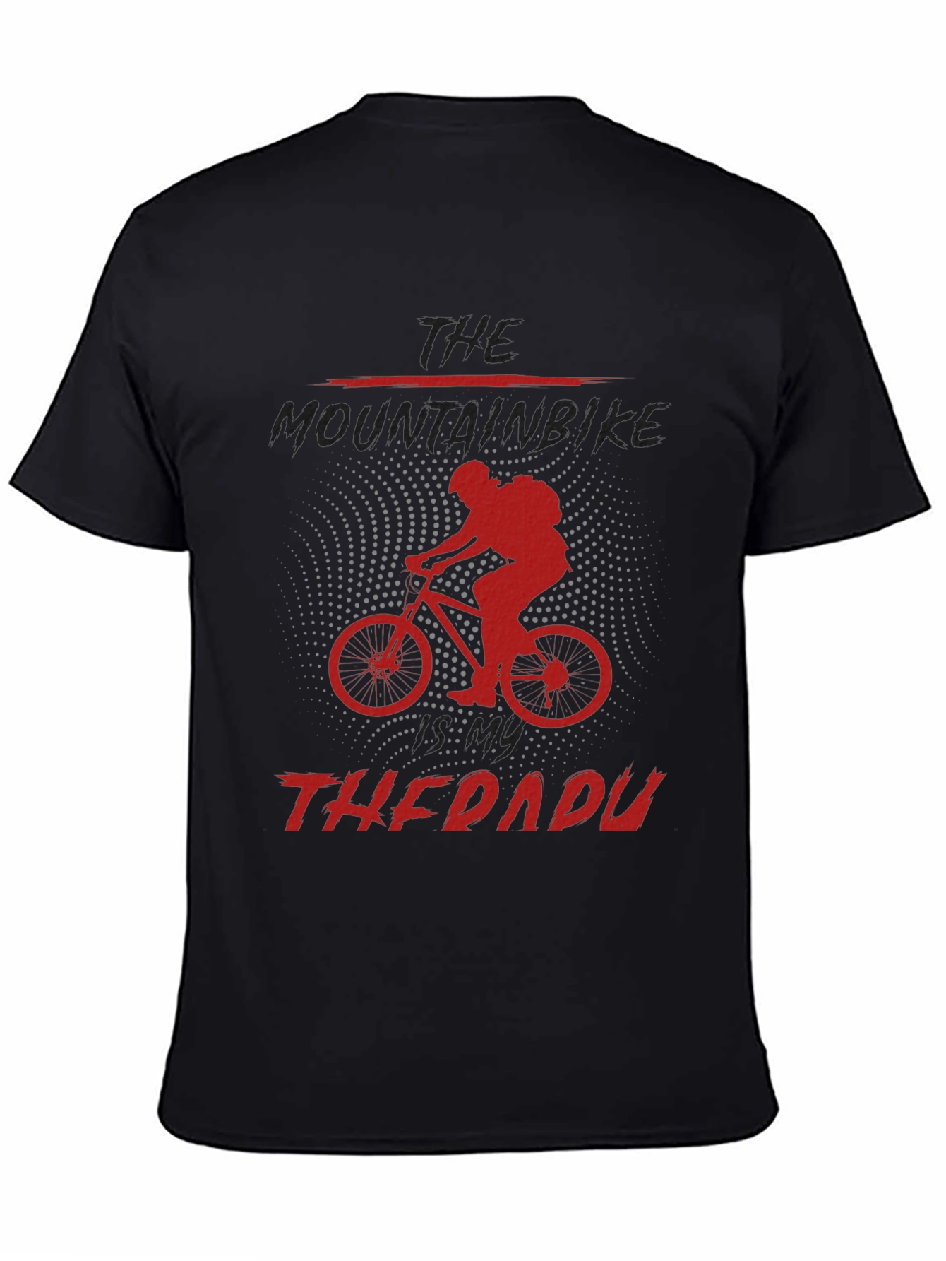 Black Mountain Bike Therapy Graphic Tee - Black view 4