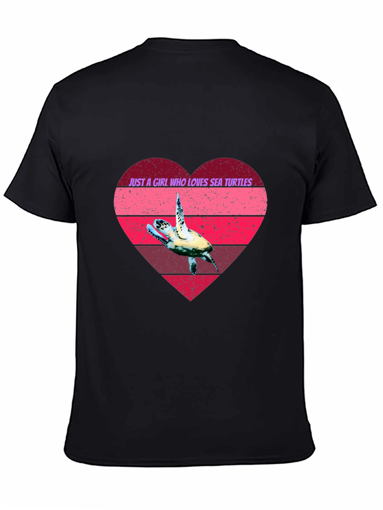 Black Sea Turtle Lover Heart Graphic Tee view 4