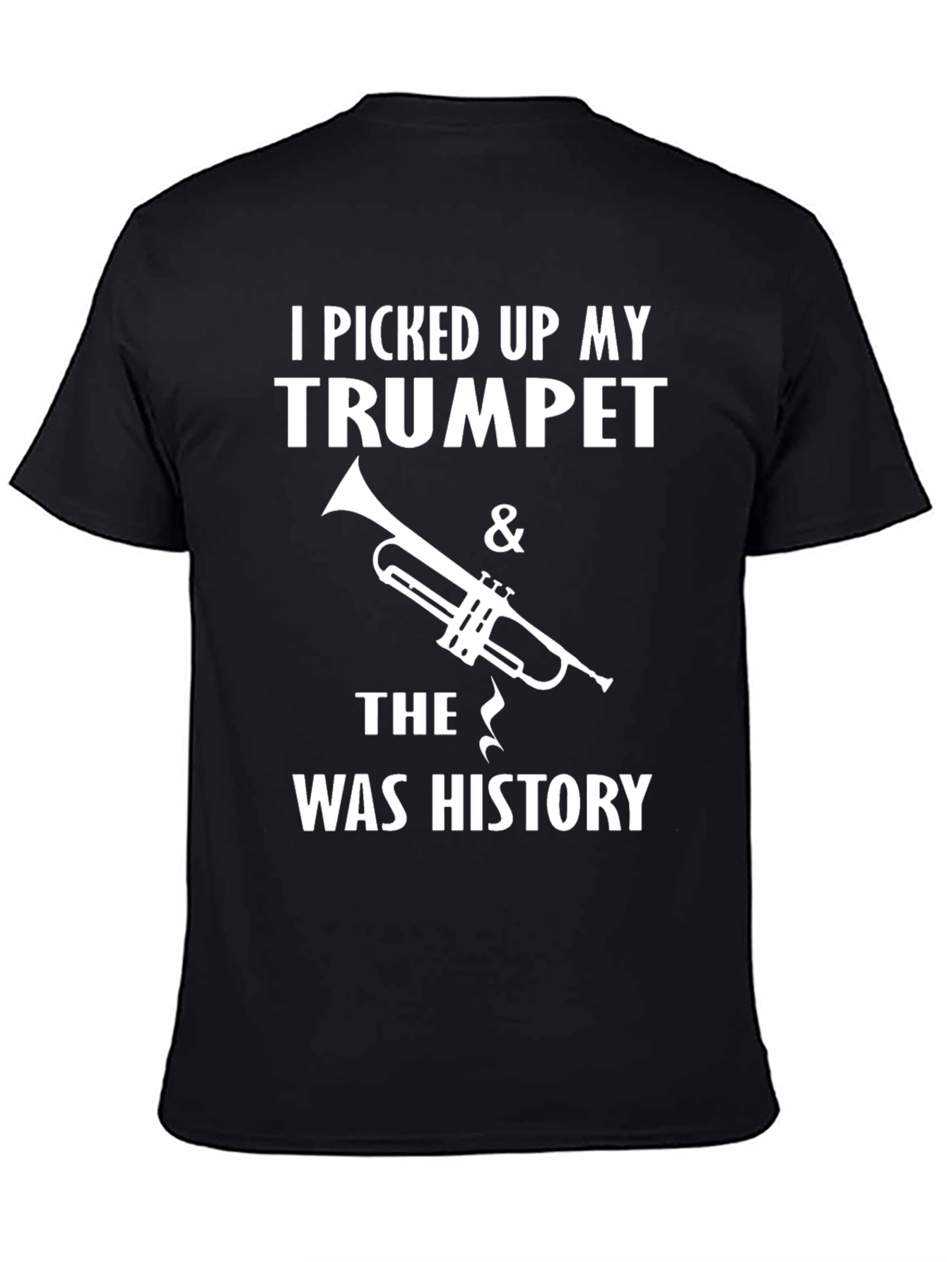 Black Trumpet History Black T-Shirt view 4
