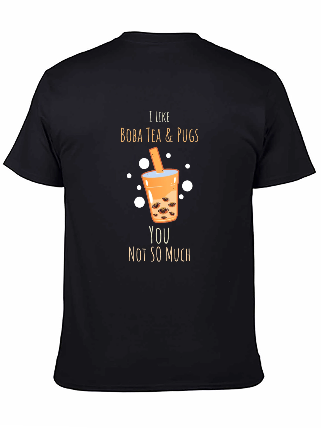 Black Boba Tea & Pugs Graphic Tee view 4