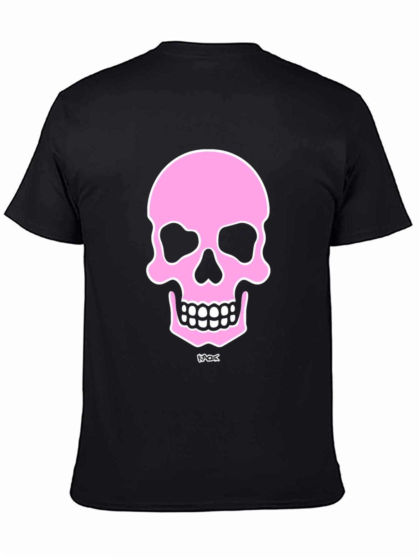 Black Pink Skull Graphic Black T-Shirt view 4