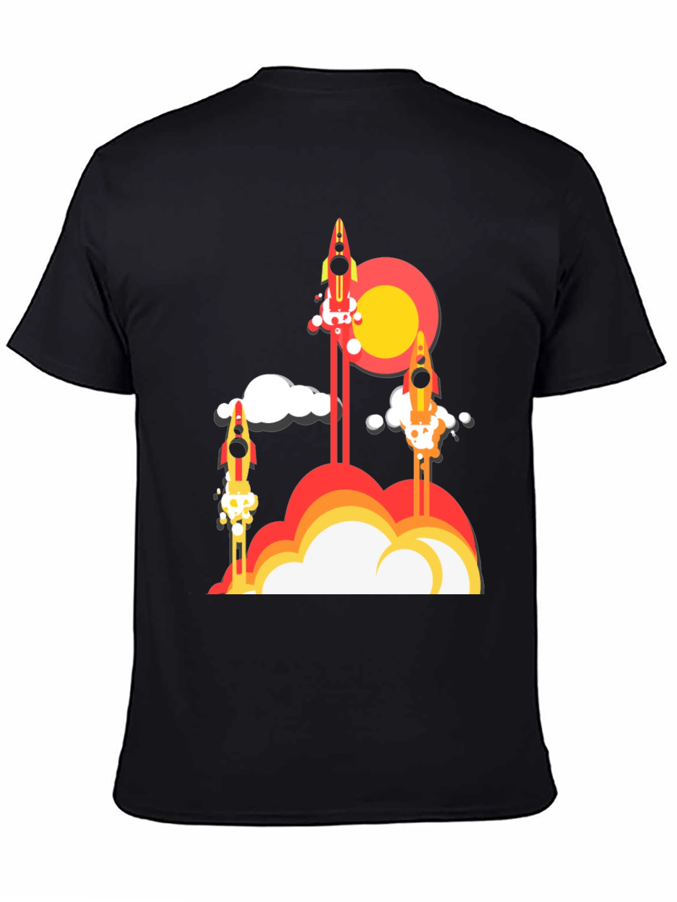 Black Rocket Launch Graphic Tee - Retro Style view 4