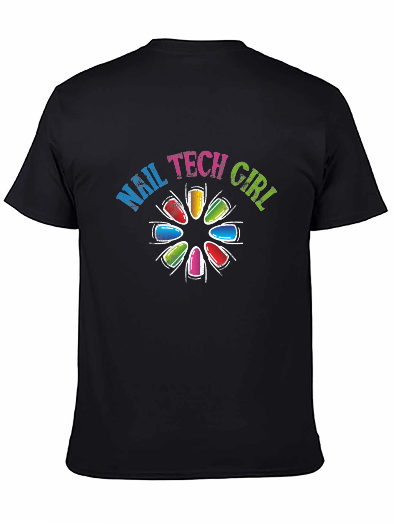 Black Nail Tech Girl T-Shirt view 4
