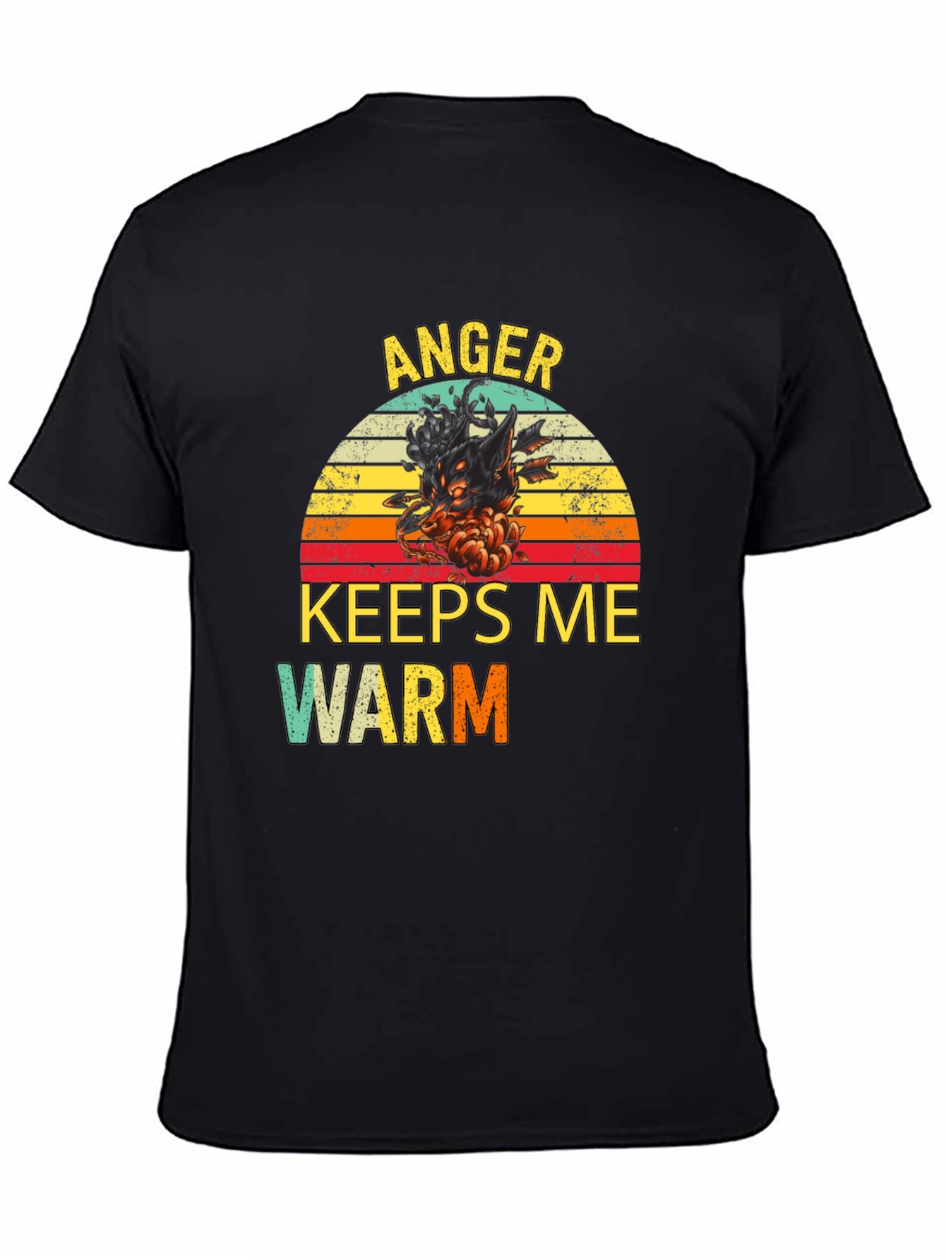 Black Anger Keeps Me Warm T-Shirt view 4
