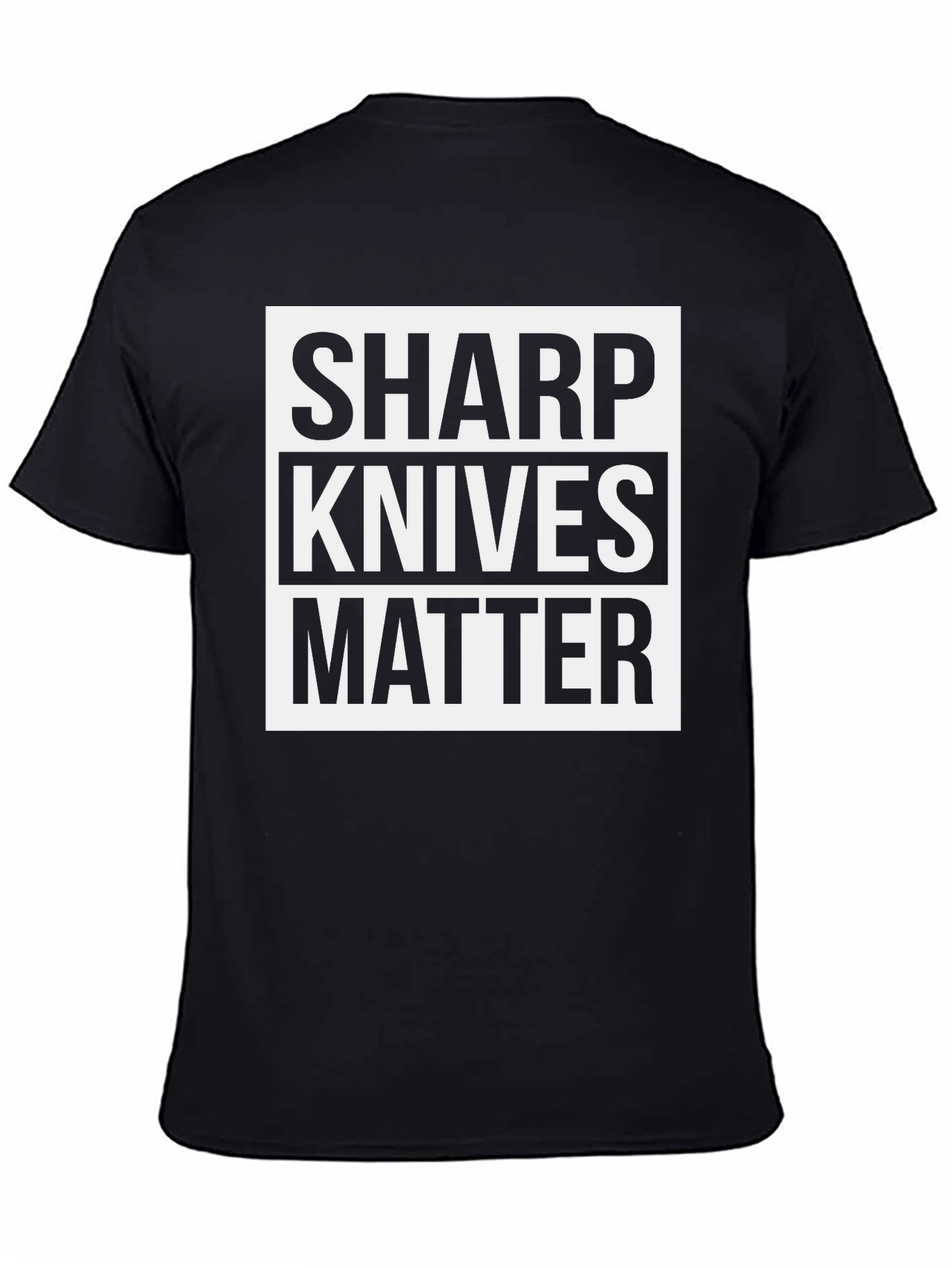 Black Sharp Knives Matter Graphic Tee - Black Cotton view 4