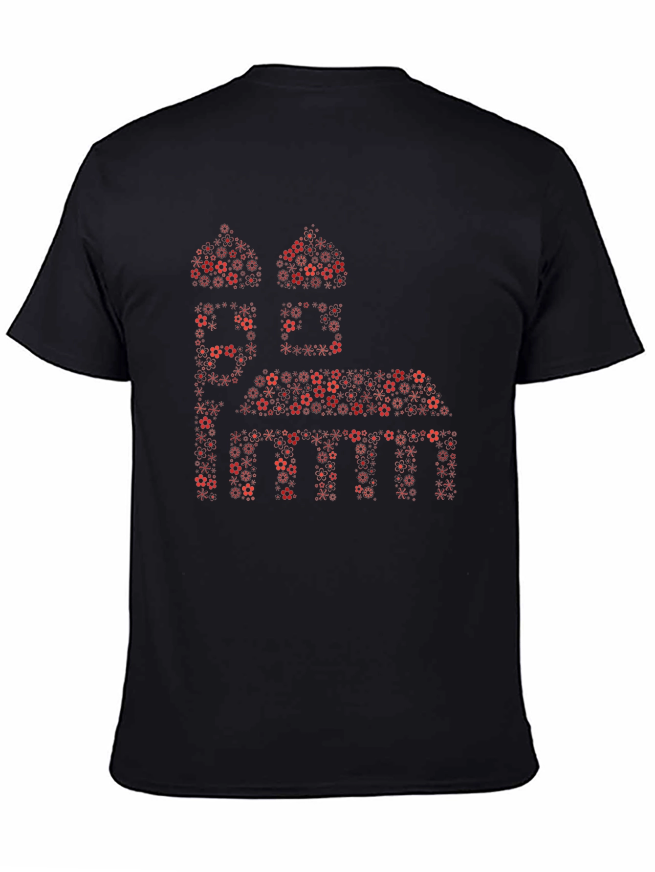 Black Floral Mosque Graphic Tee - Black view 4