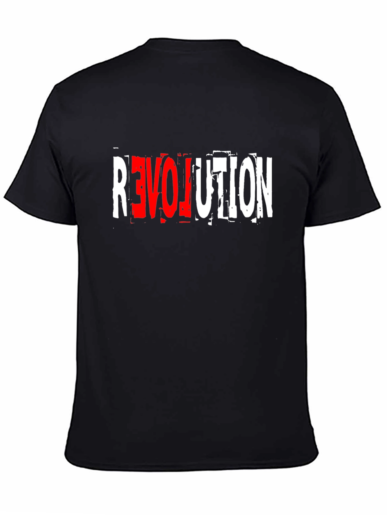 Black Revolution Graphic Tee - Bold Black Cotton T-Shirt view 4