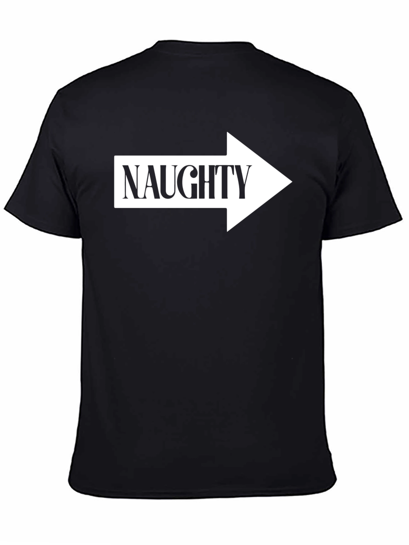 Black Naughty Arrow T-Shirt - Funny Graphic Tee view 4