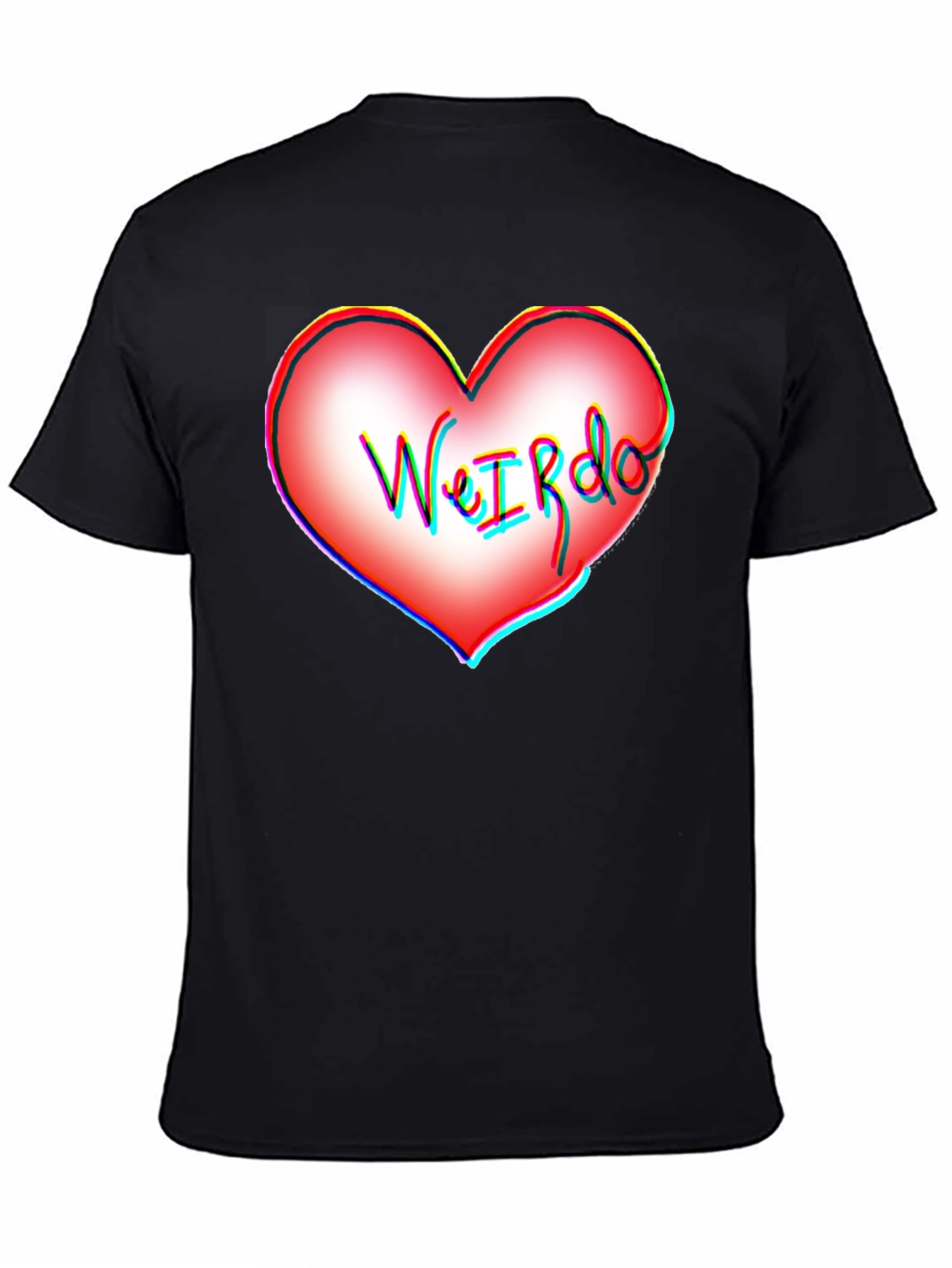 Black WeIRdo Heart Graphic T-Shirt - Unique Design view 4