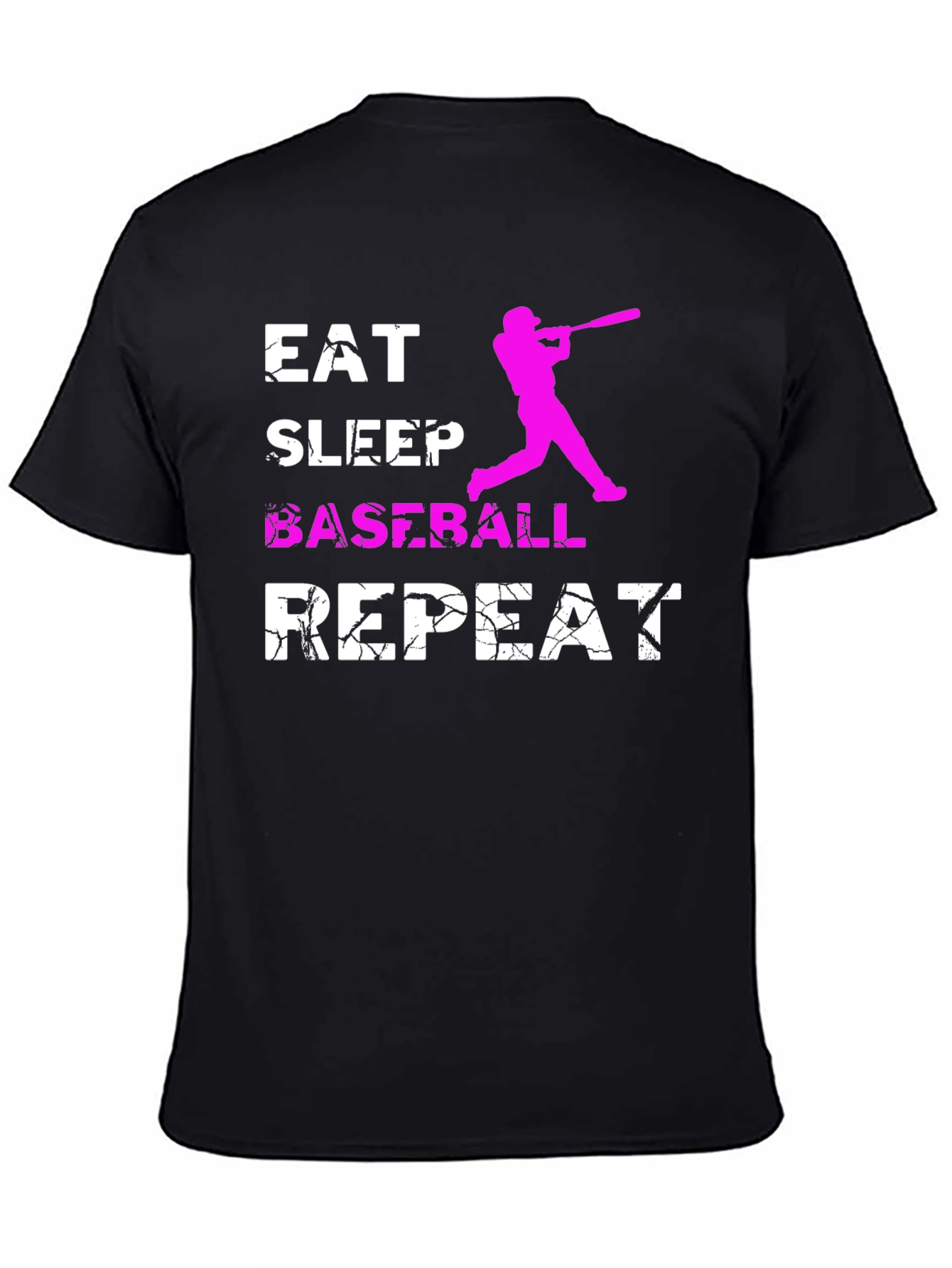 Black Eat Sleep Baseball Repeat Graphic Tee view 4