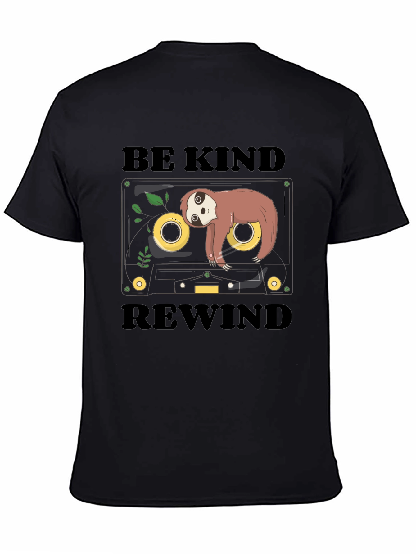 Black Be Kind Rewind Sloth Cassette Tape Graphic Tee view 4