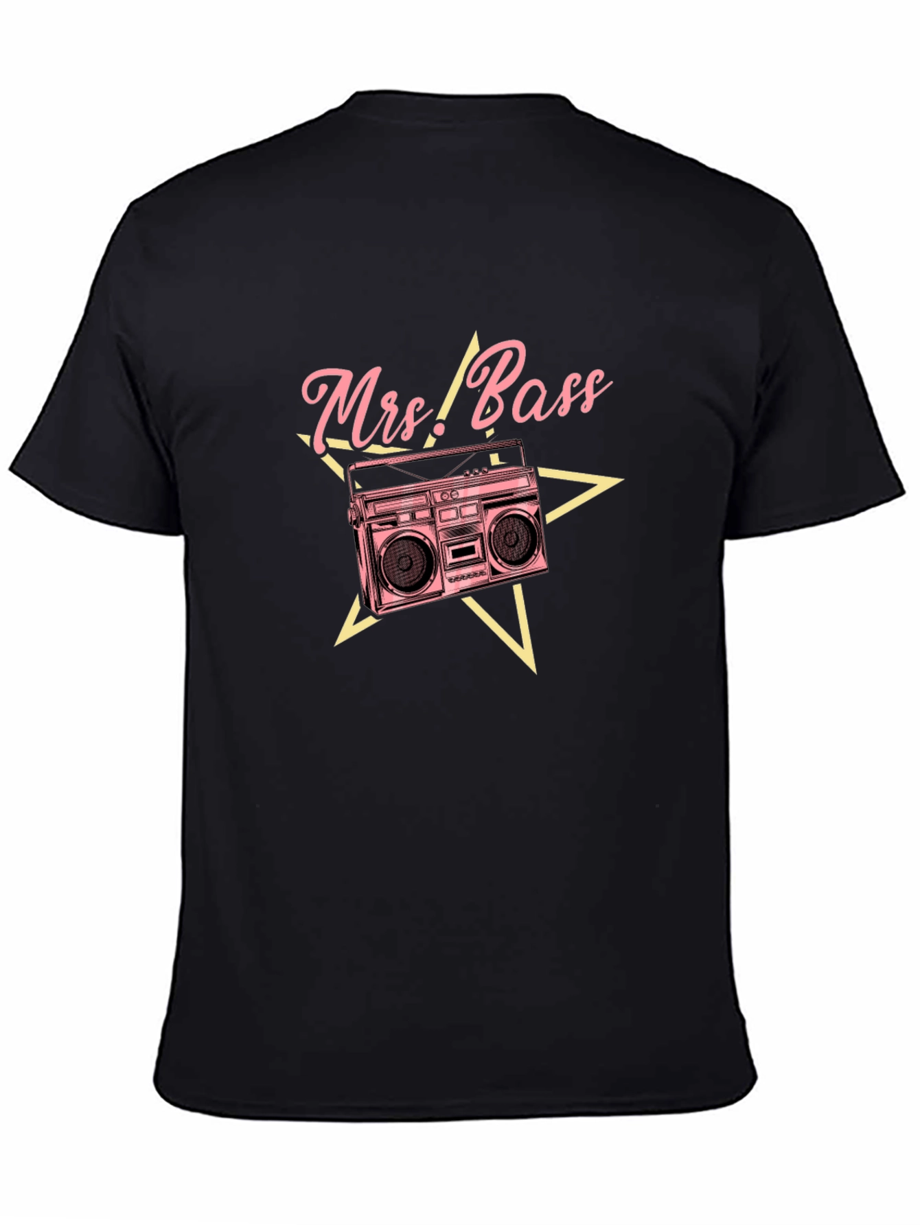 Black Mrs. Bass Retro Boombox Graphic Tee view 4