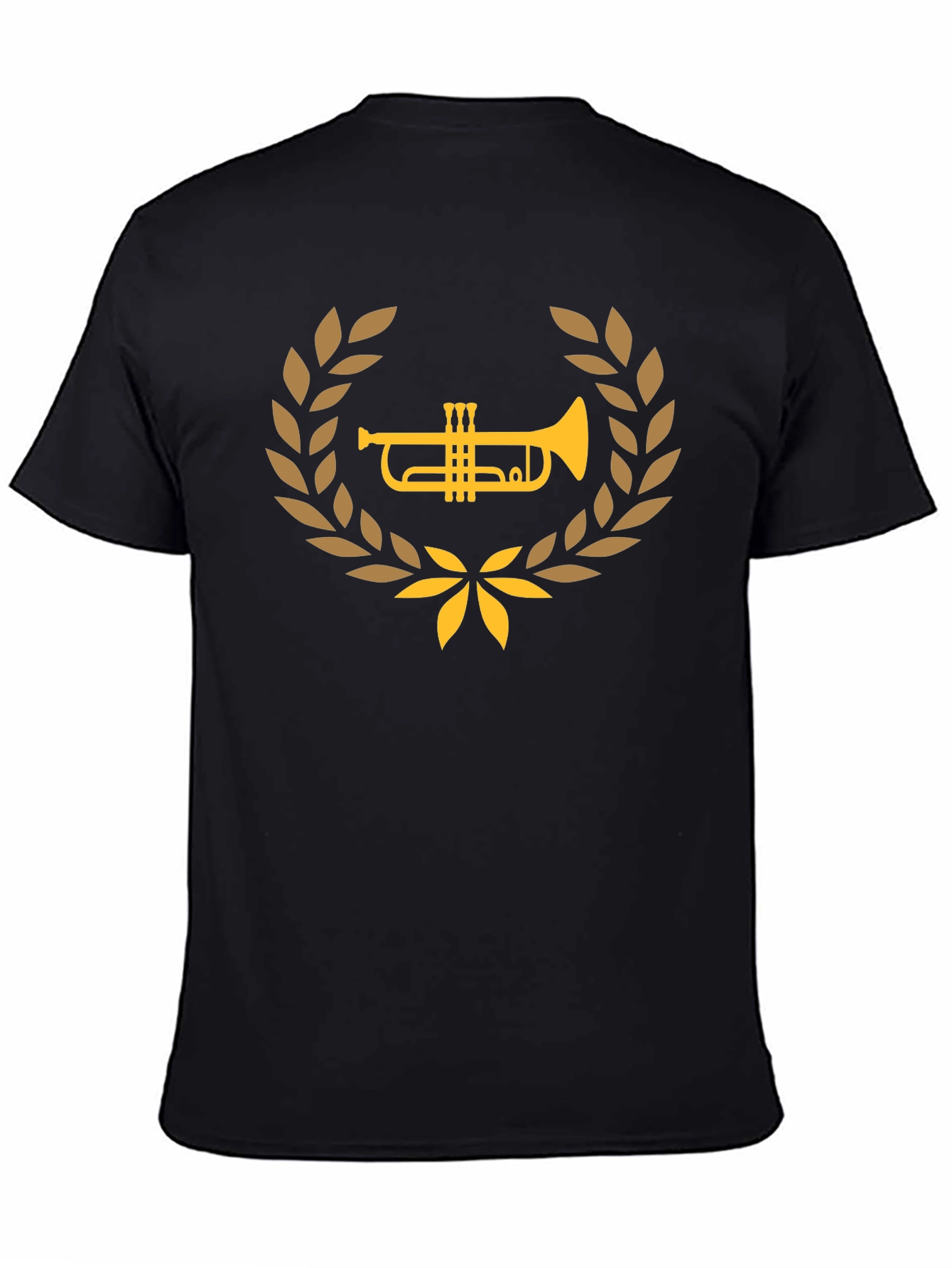 Black Trumpet Laurel Wreath Graphic Tee - Black view 4