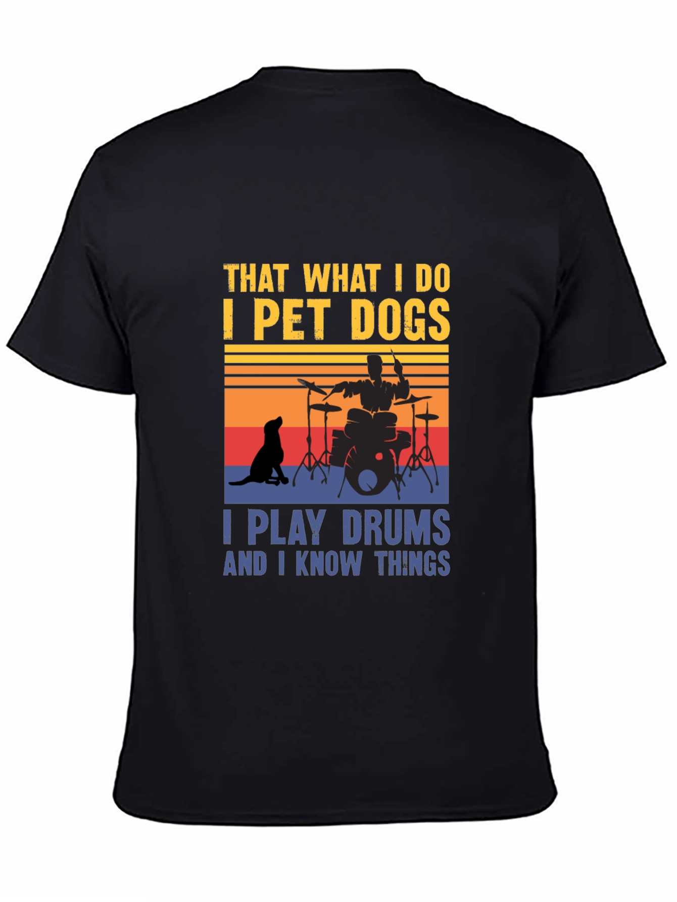 Black Pet Dogs & Drums T-Shirt view 4