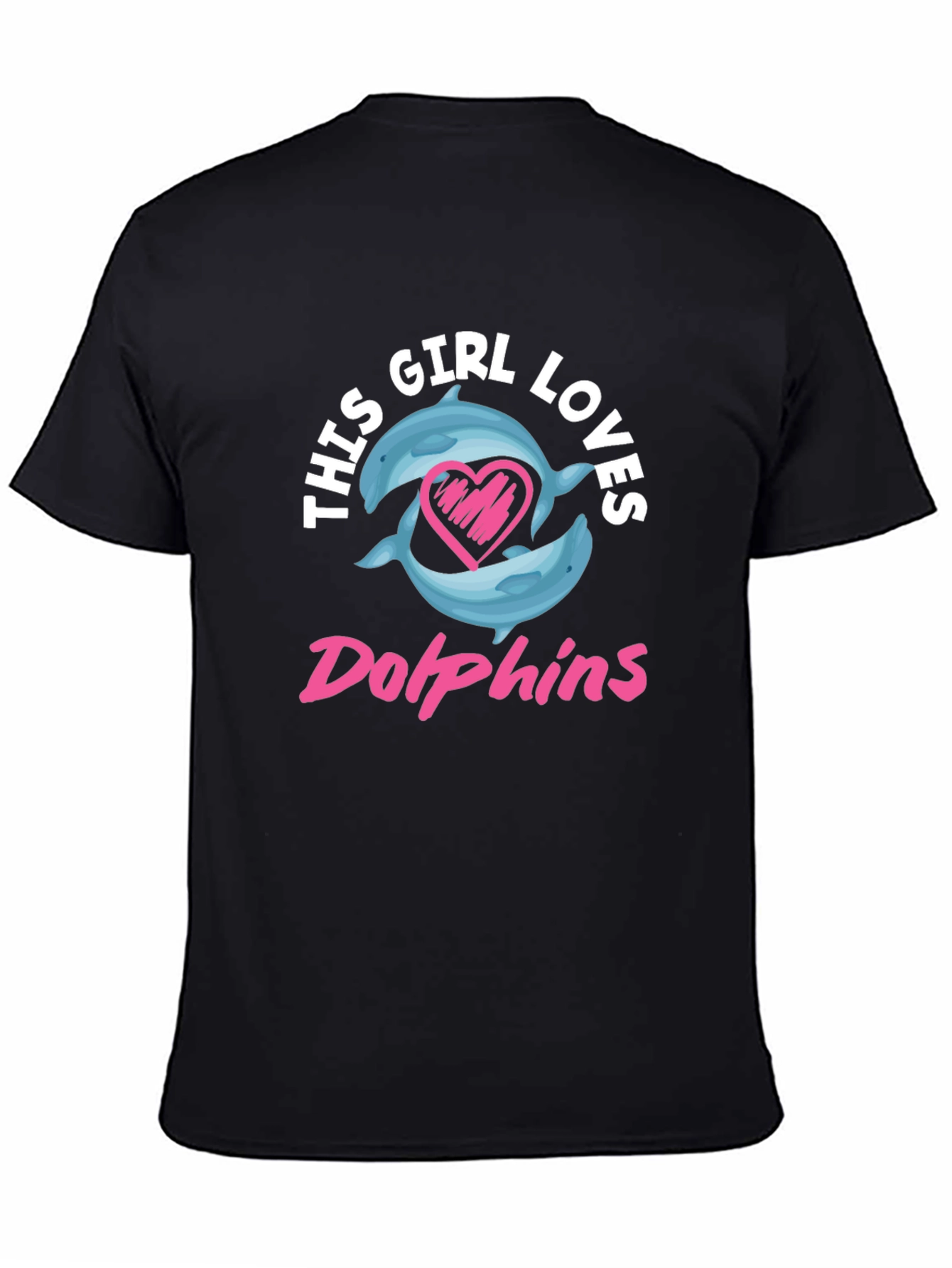 Black Girl Loves Dolphins T-Shirt - Graphic Tee view 4