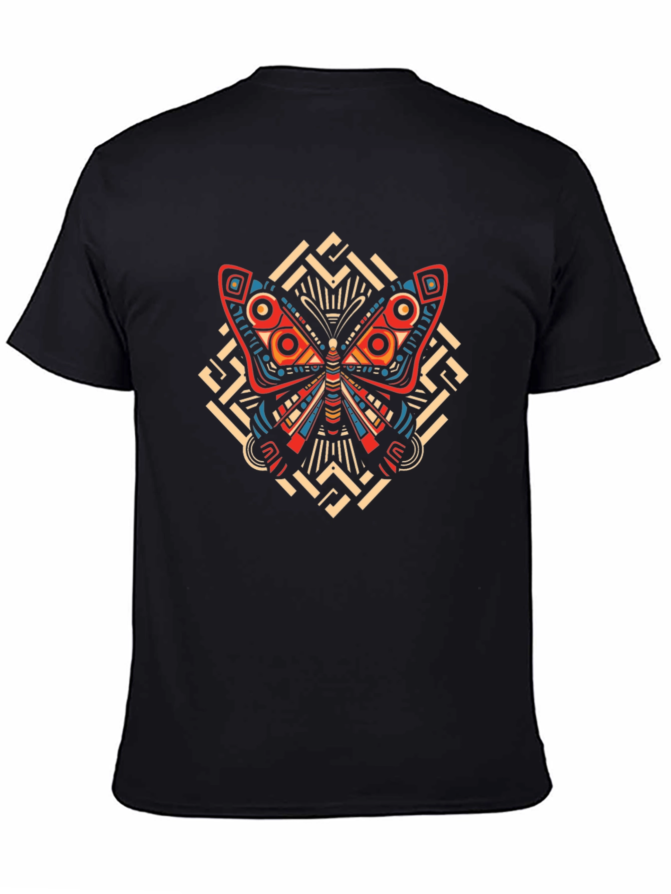 Black Butterfly Graphic Print Crew Neck T-Shirt view 4