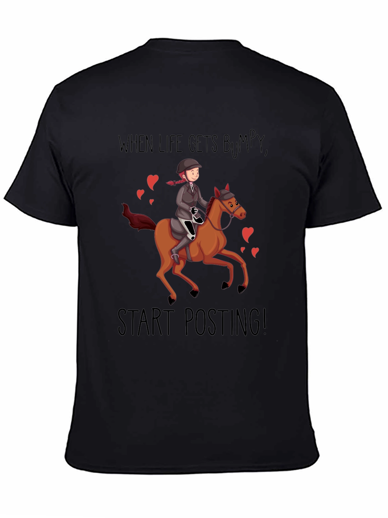 Black Equestrian T-Shirt - When Life Gets Bumpy view 4