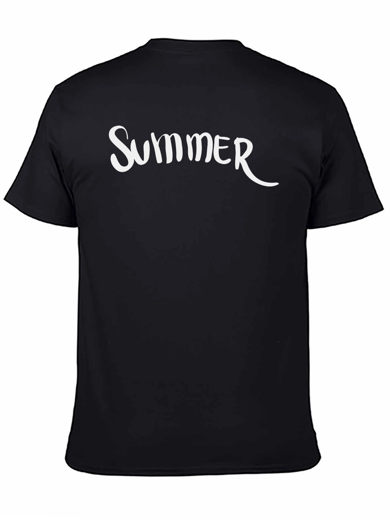 Black Summer Graphic Tee - Black Cotton T-Shirt view 4
