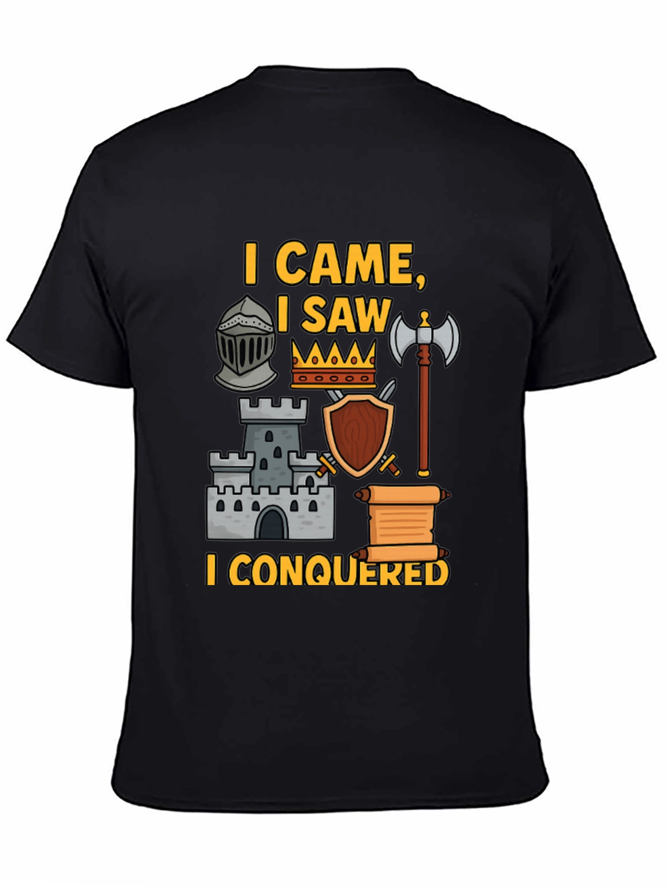 Black I Came, I Saw, I Conquered Graphic T-Shirt view 4