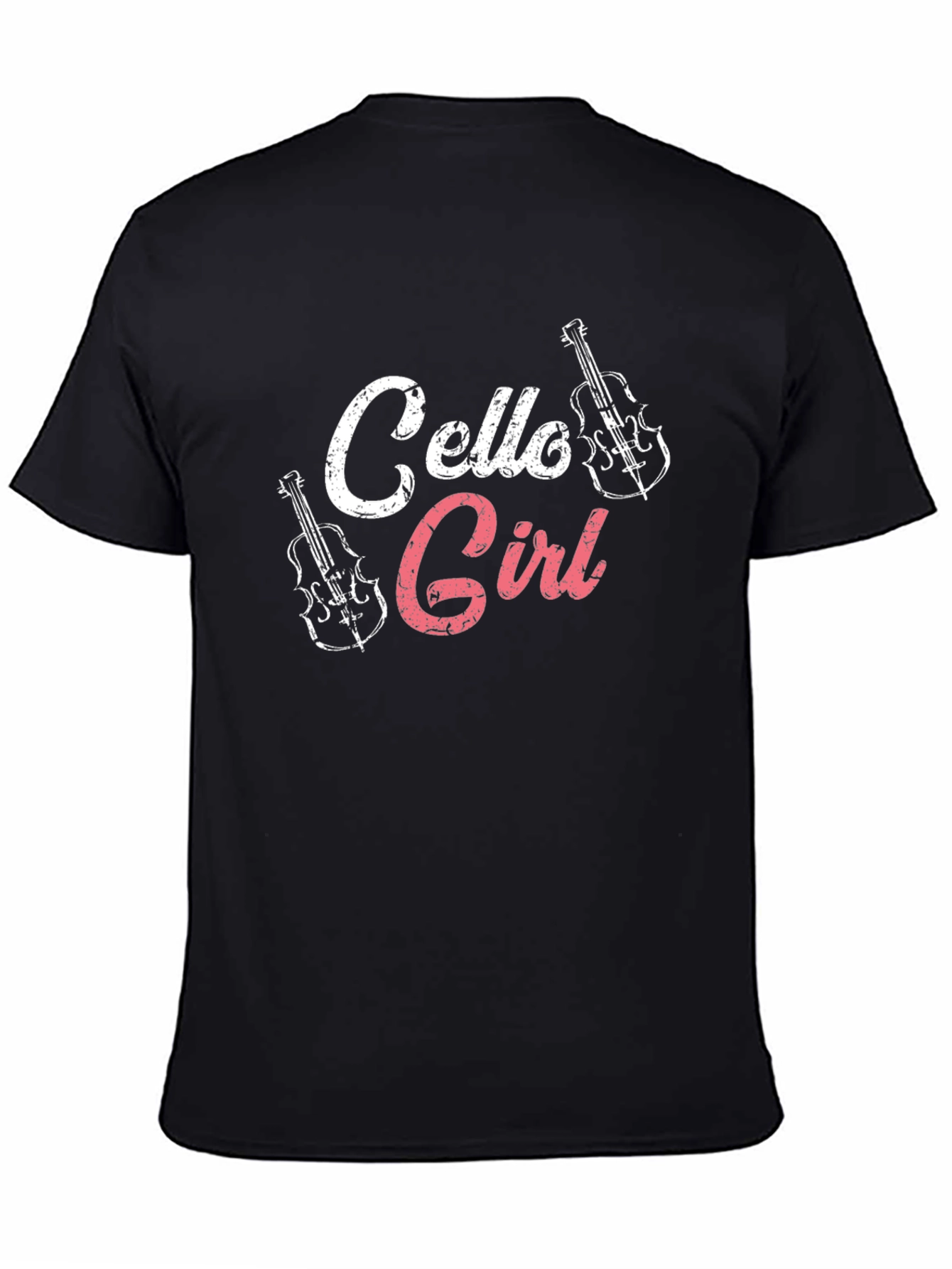 Black Cello Girl T-Shirt - Musical Instrument Tee view 4