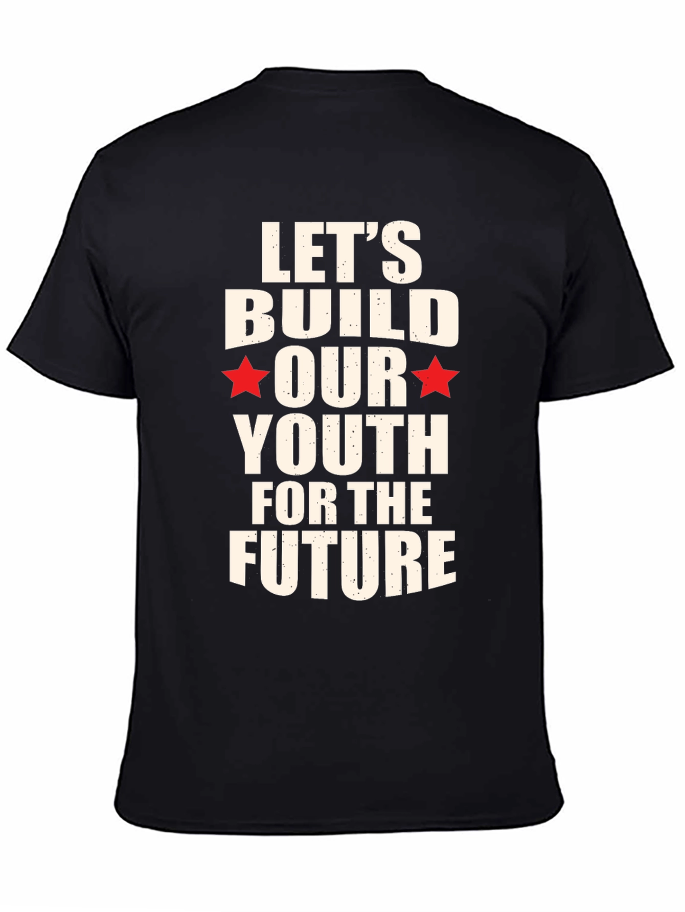 Black Build Our Youth T-Shirt - Positive Message Graphic Tee view 4