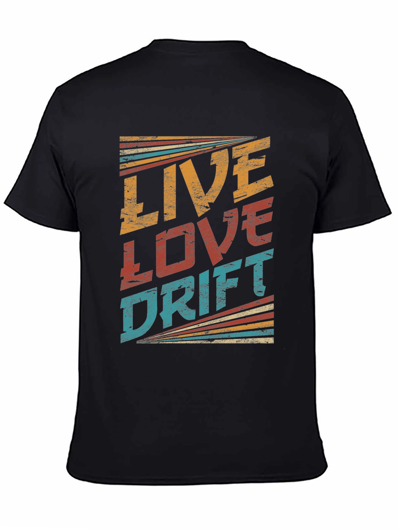Black Live Love Drift Retro T-Shirt view 4