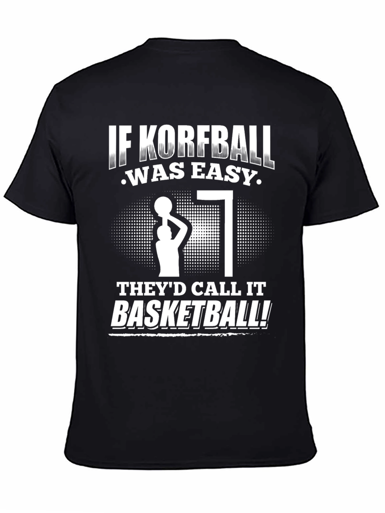 Black Funny Korfball T-Shirt view 4