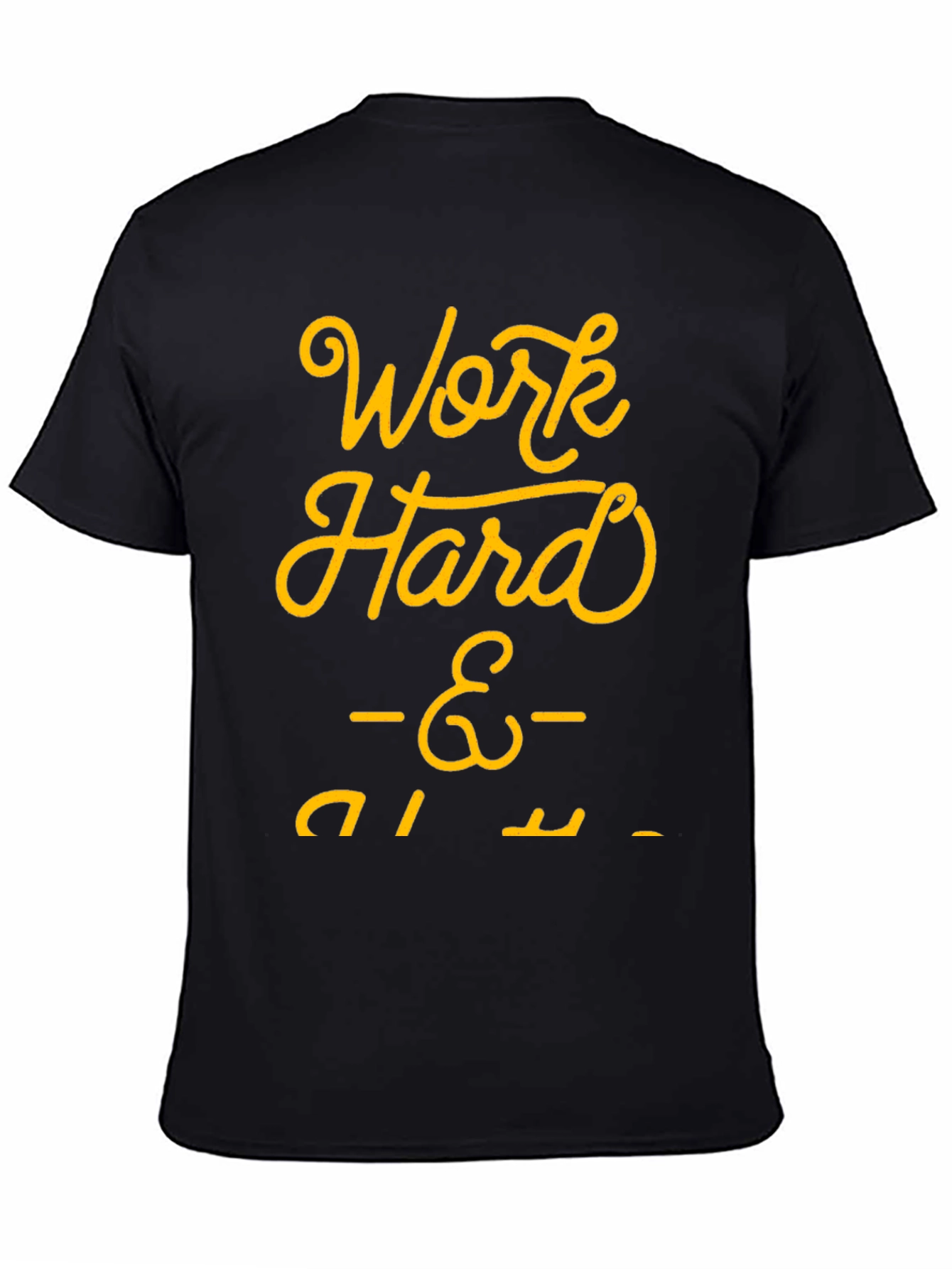 Black Work Hard Play Harder Black Graphic Tee view 4