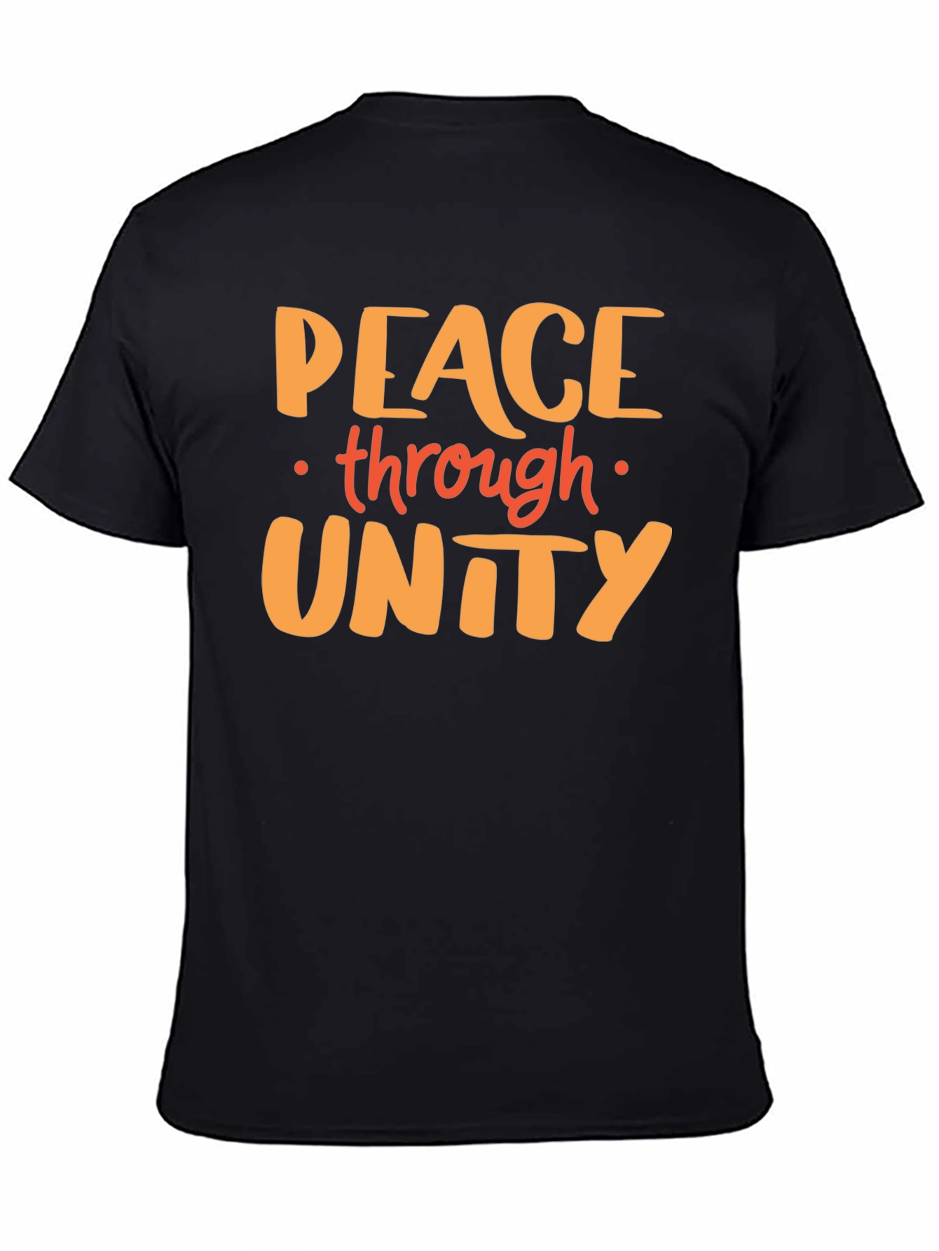 Black Peace Through Unity Graphic Tee - Black view 4