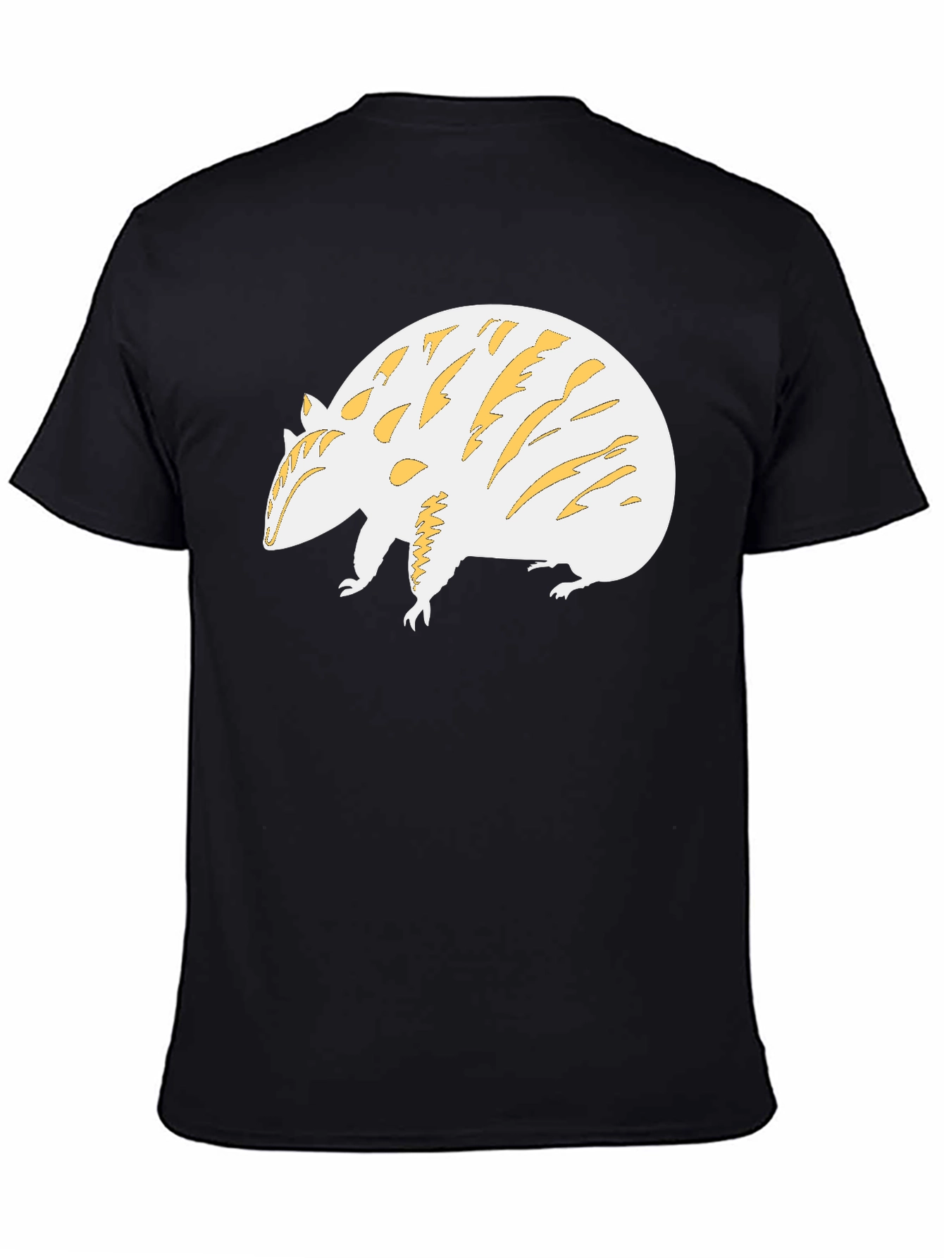Black Unique Armadillo Graphic Tee - Black Cotton Blend view 4