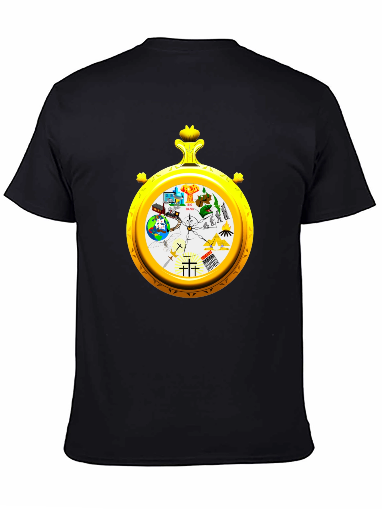 Black Novelty Evolution of Time Graphic Tee view 4