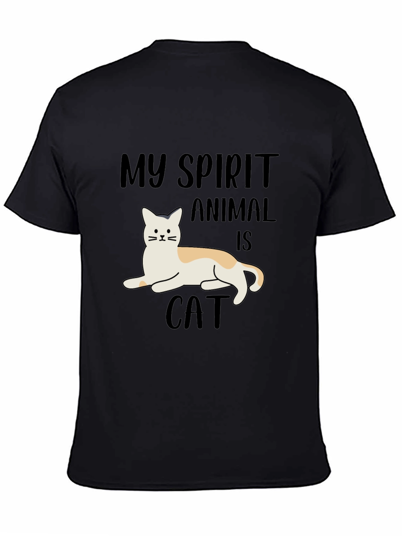 Black My Spirit Animal is Cat T-Shirt view 4