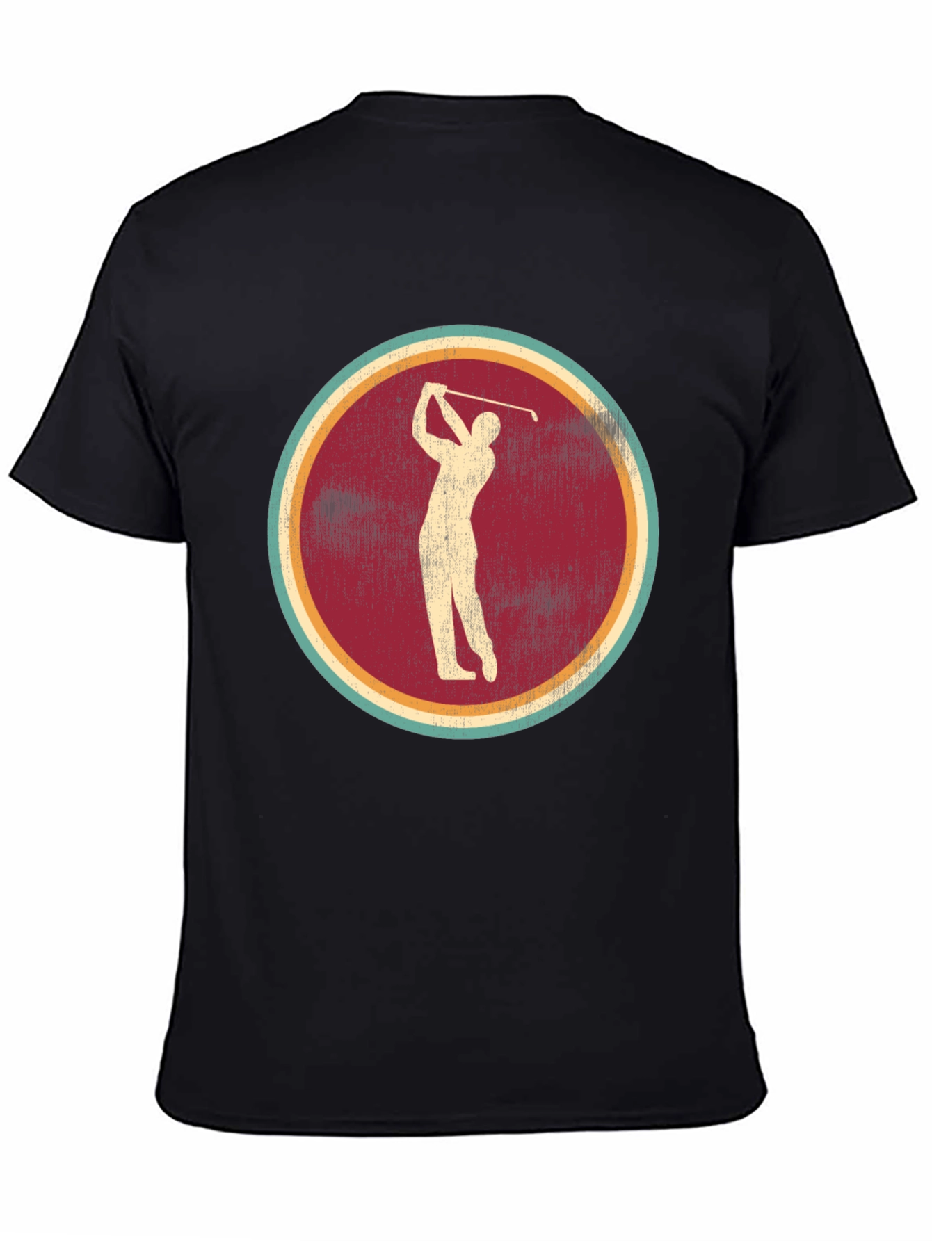 Black Vintage Golf Tee - Retro Golfer Graphic T-Shirt view 4