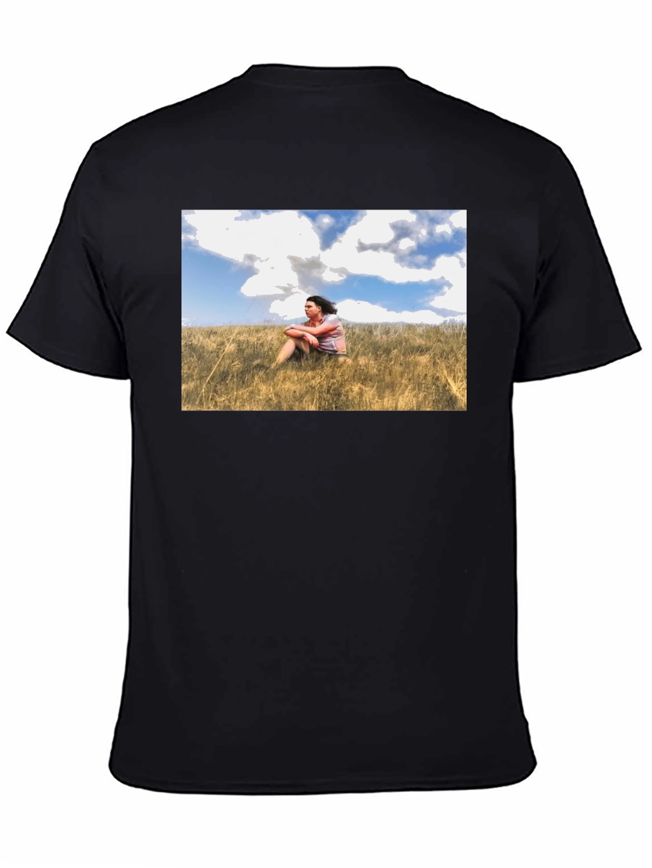 Black Nature Scene Graphic Black T-Shirt view 4