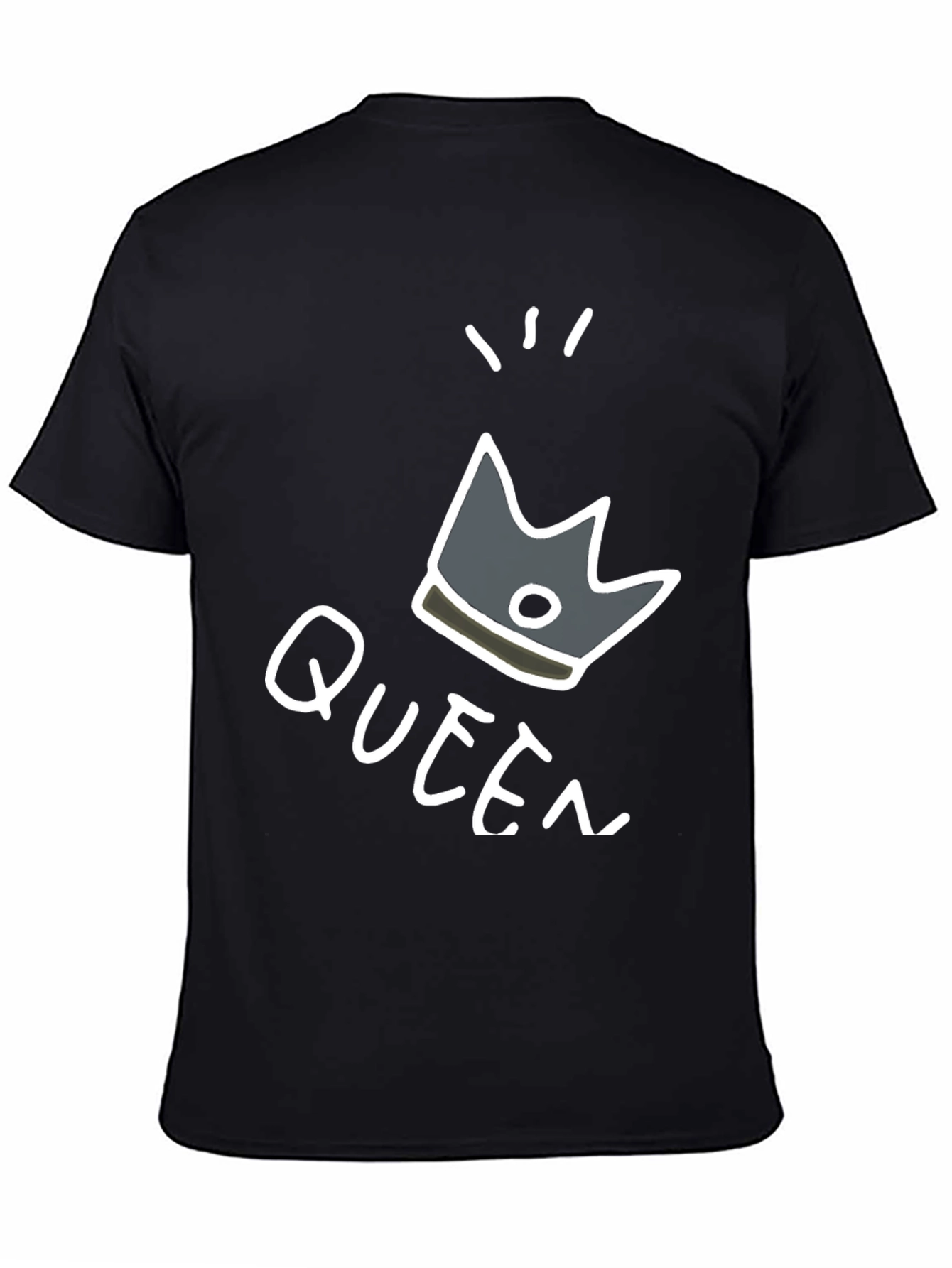 Black Queen Crown Graphic T-Shirt - Trendy Black Tee view 4