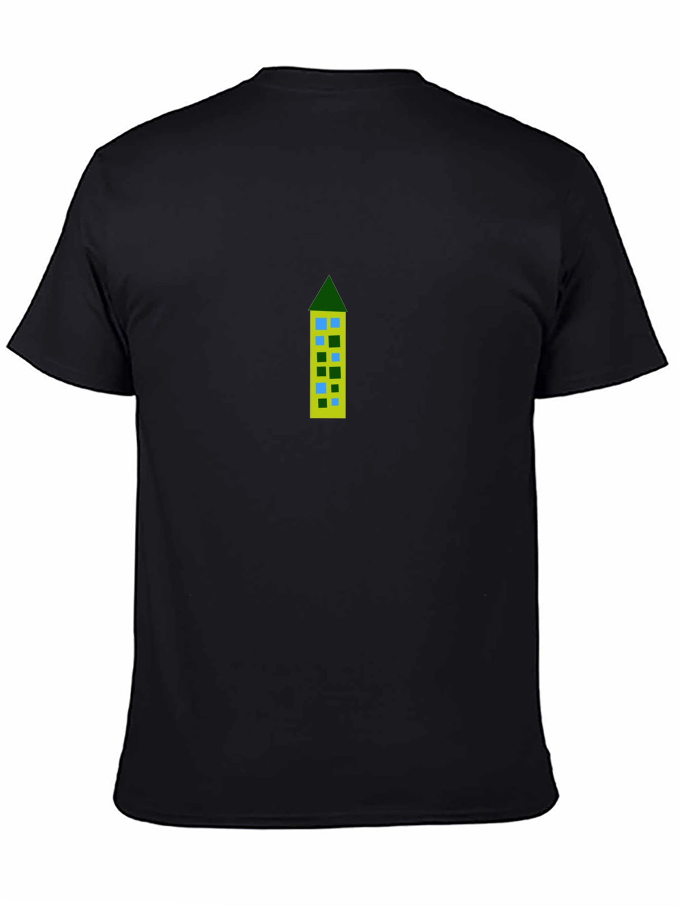 Black Building Print Black Tee view 4