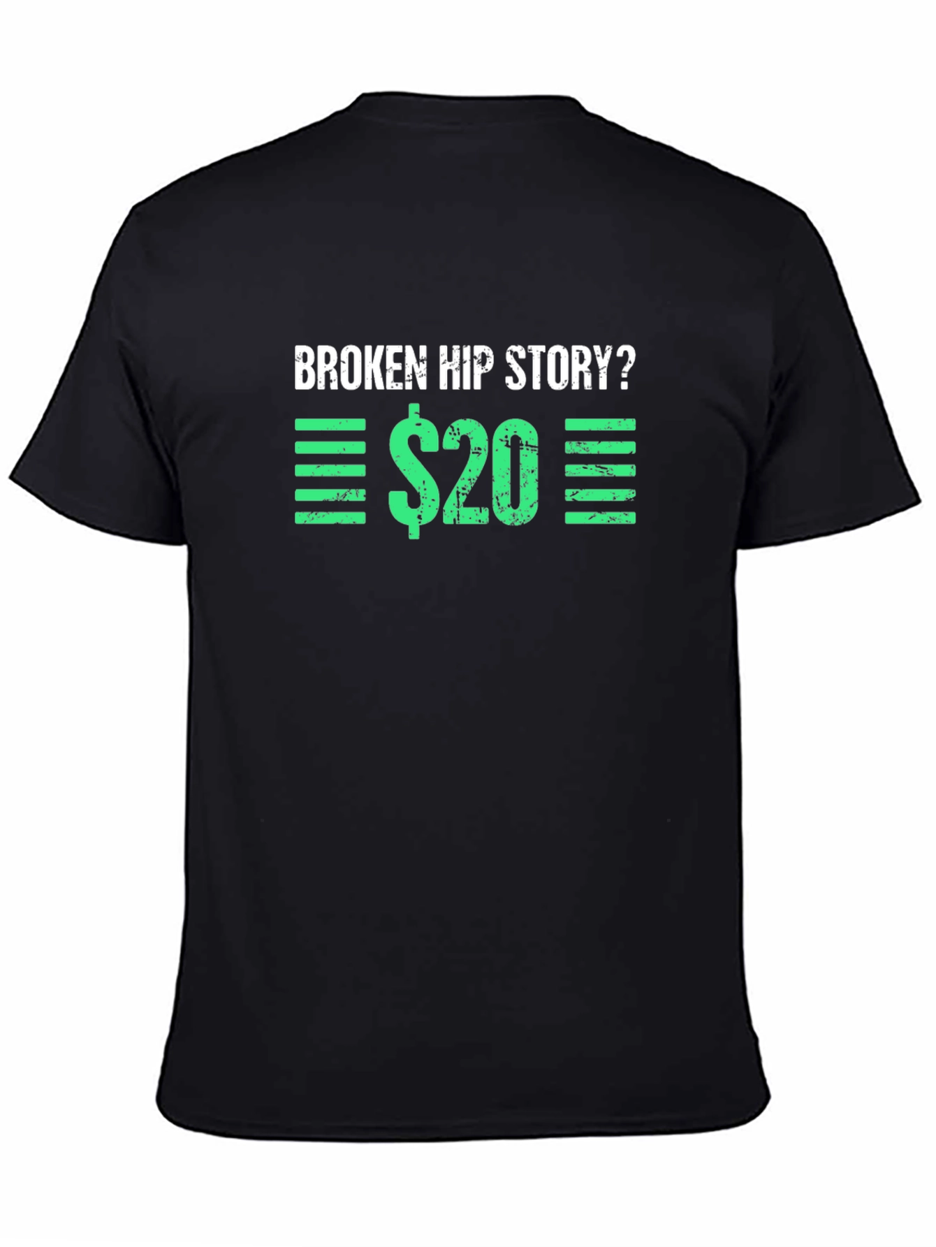 Black Broken Hip Story T-Shirt - Funny Graphic Tee view 4