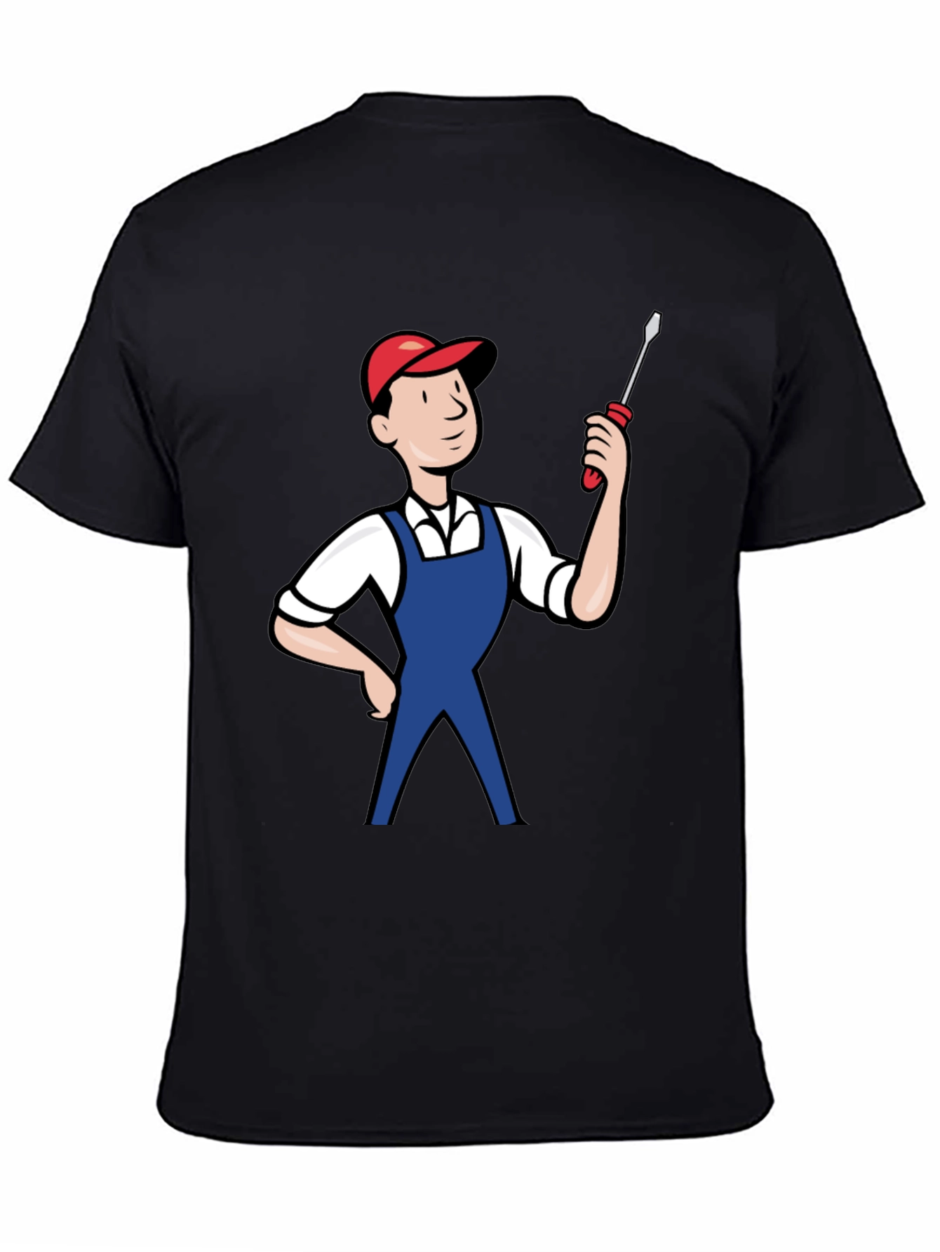 Black Cartoon Plumber Graphic Tee view 4