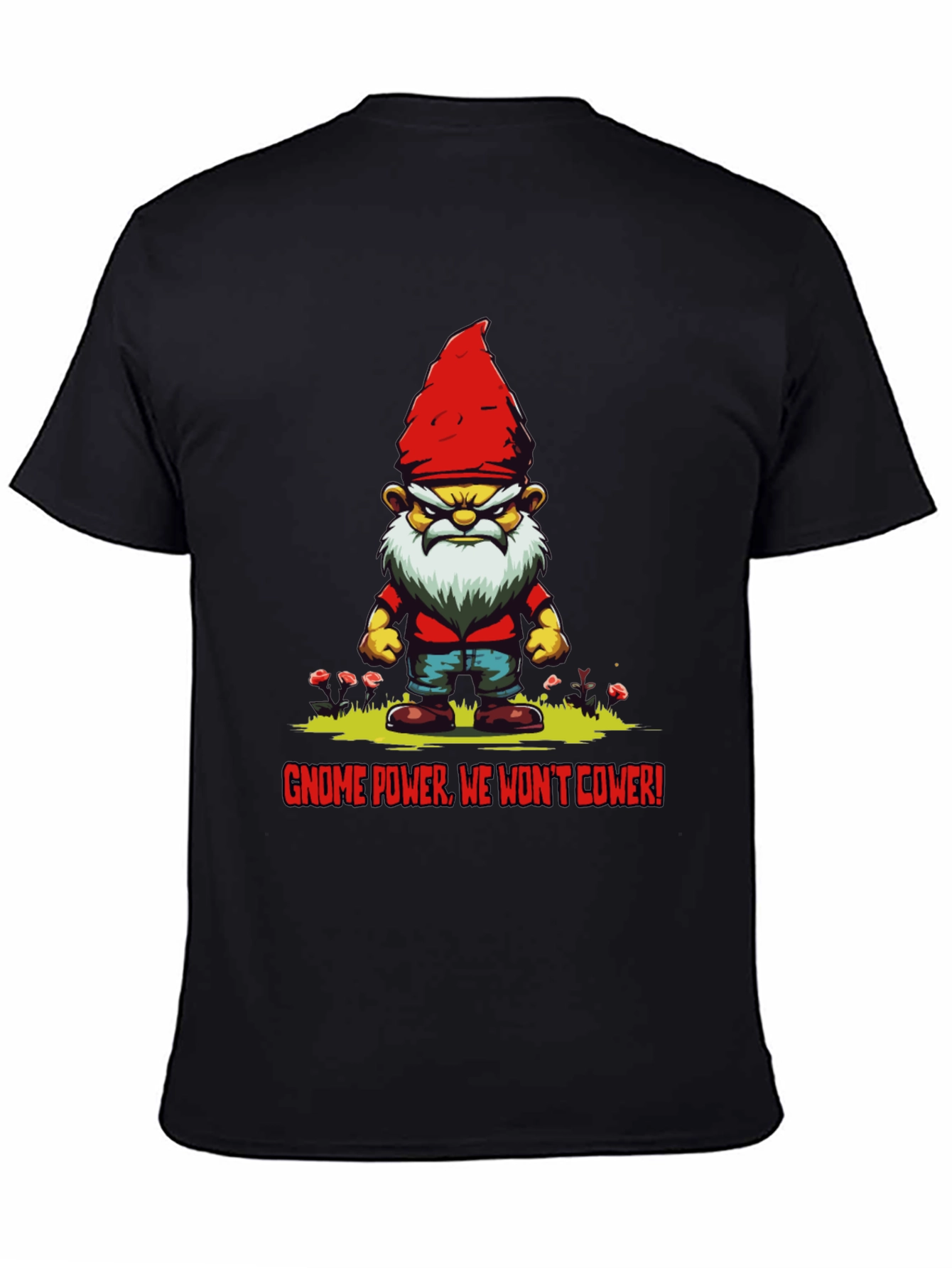 Black Gnome Power T-Shirt - We Won't Cower! view 4