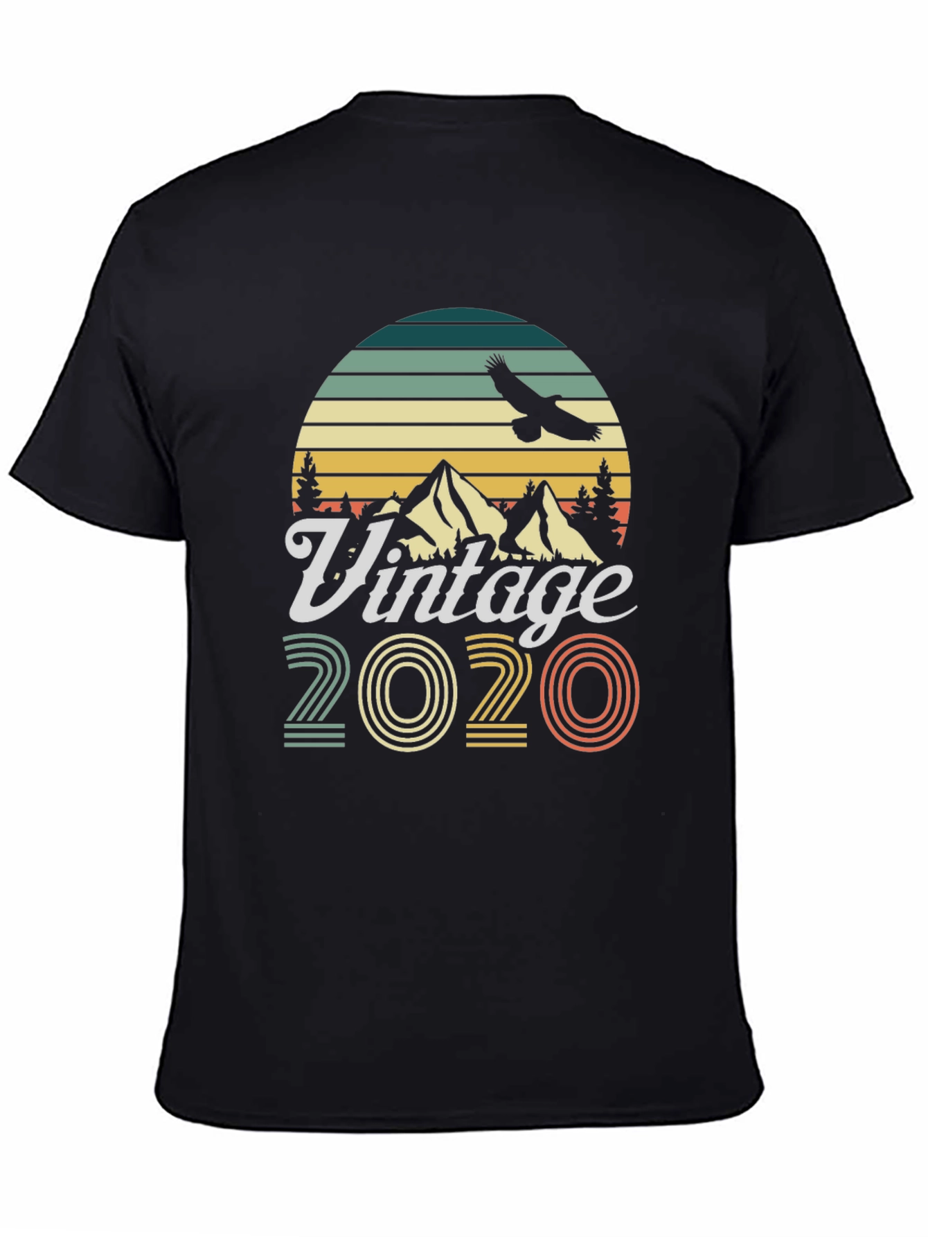 Black Vintage 2020 Graphic T-Shirt view 4