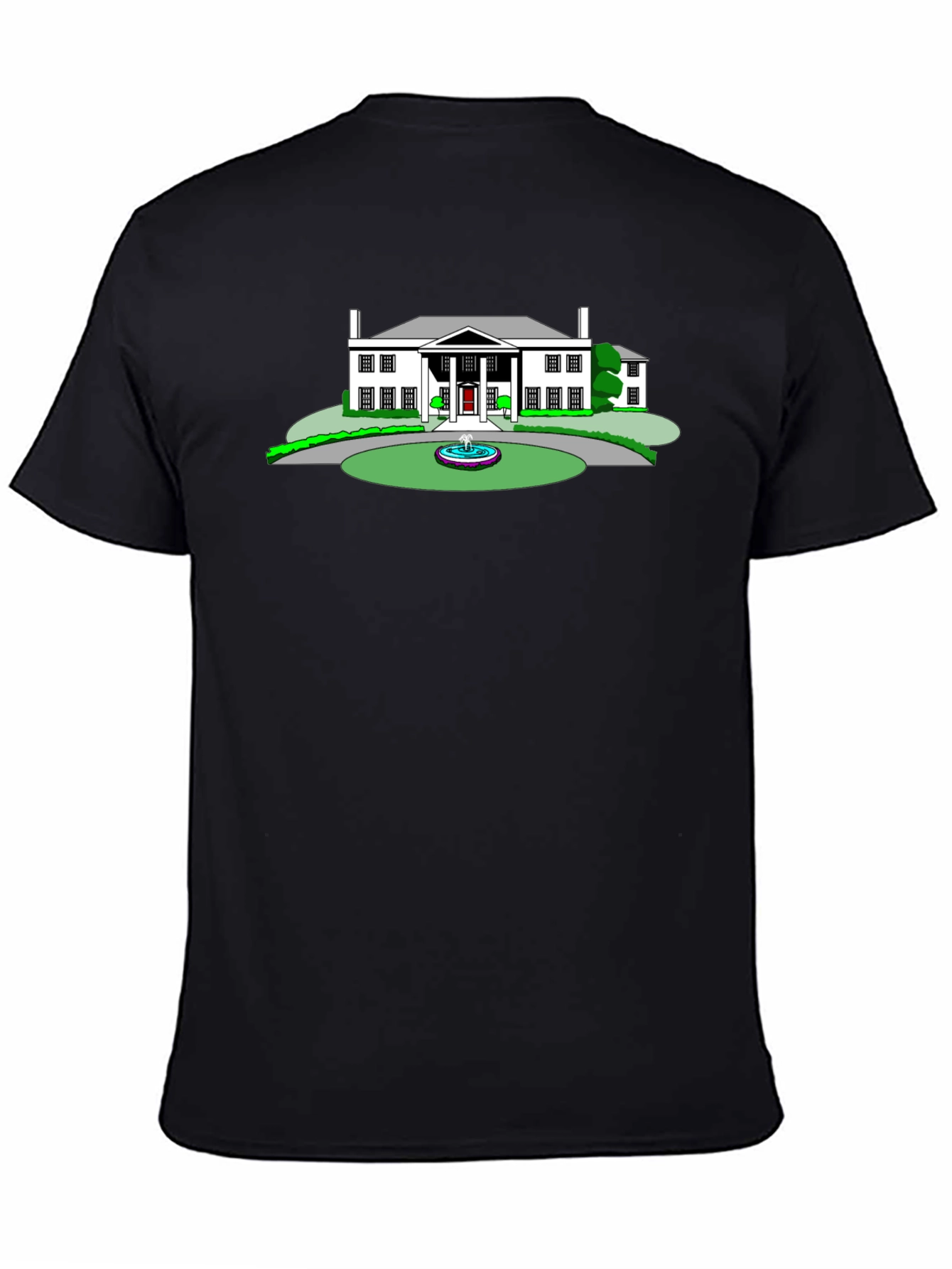 Black Mansion Graphic Tee - Black Crew Neck T-Shirt view 4