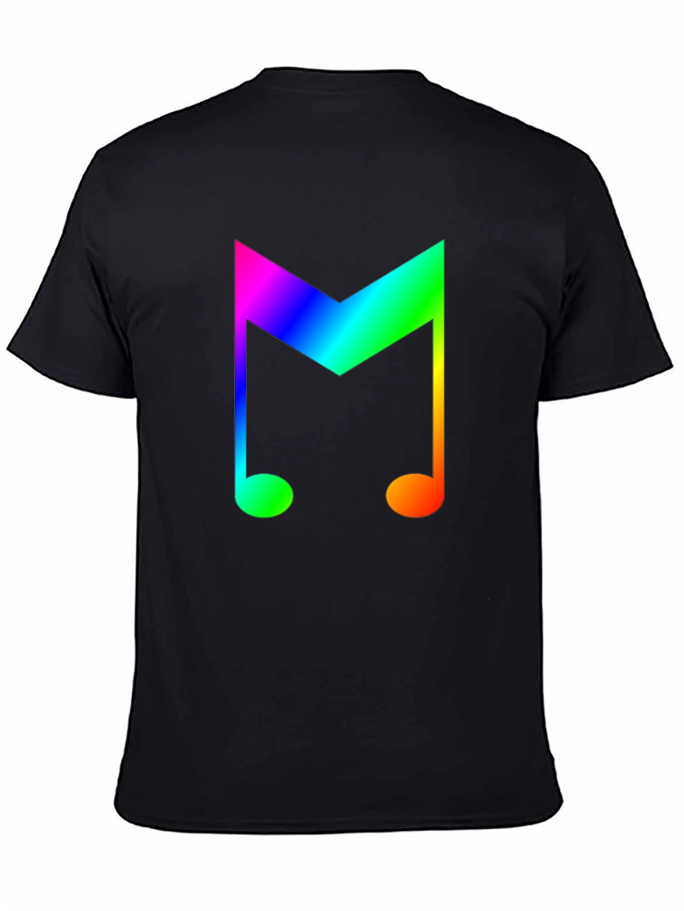 Black Rainbow Music Note Graphic Tee - Stylish Cotton Shirt view 4